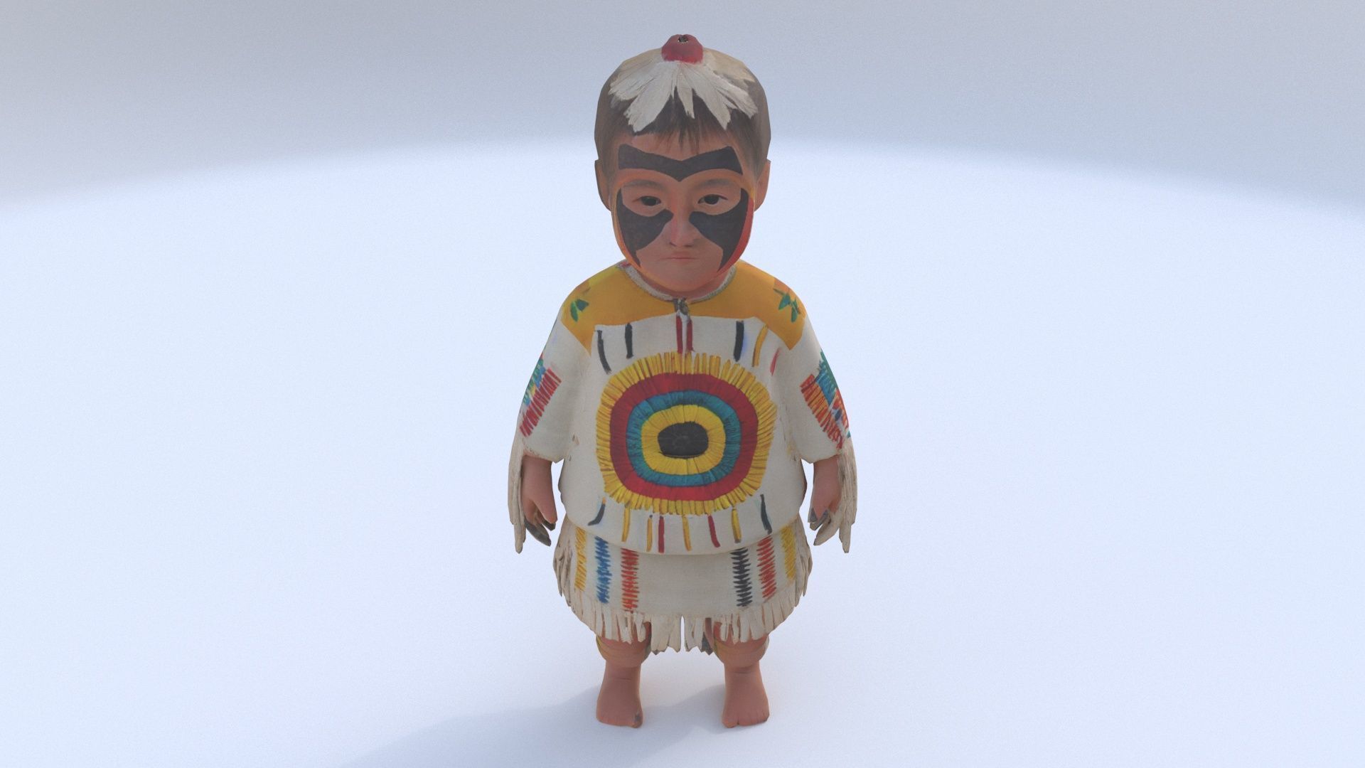 Aztec Childs Ceremonial Outfit 3D model_1