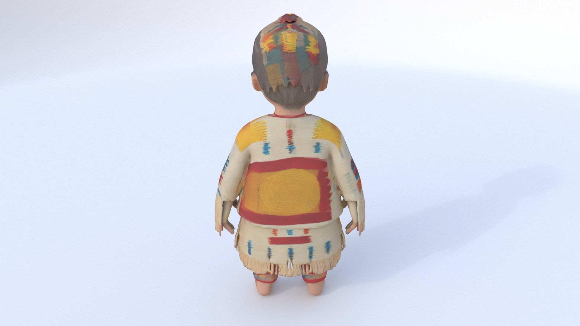 Aztec Childs Ceremonial Outfit 3D model_4