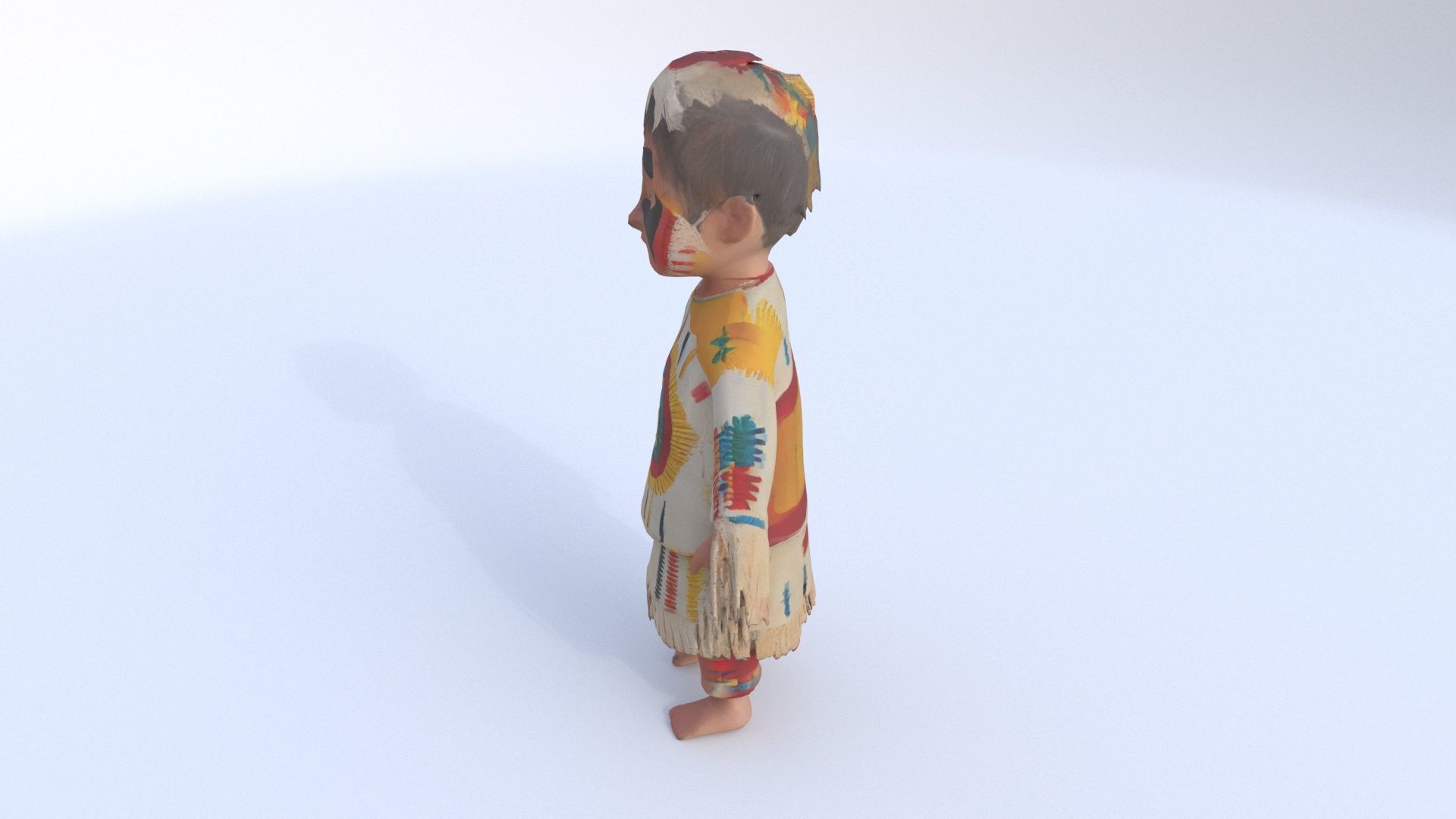 Aztec Childs Ceremonial Outfit 3D model_2