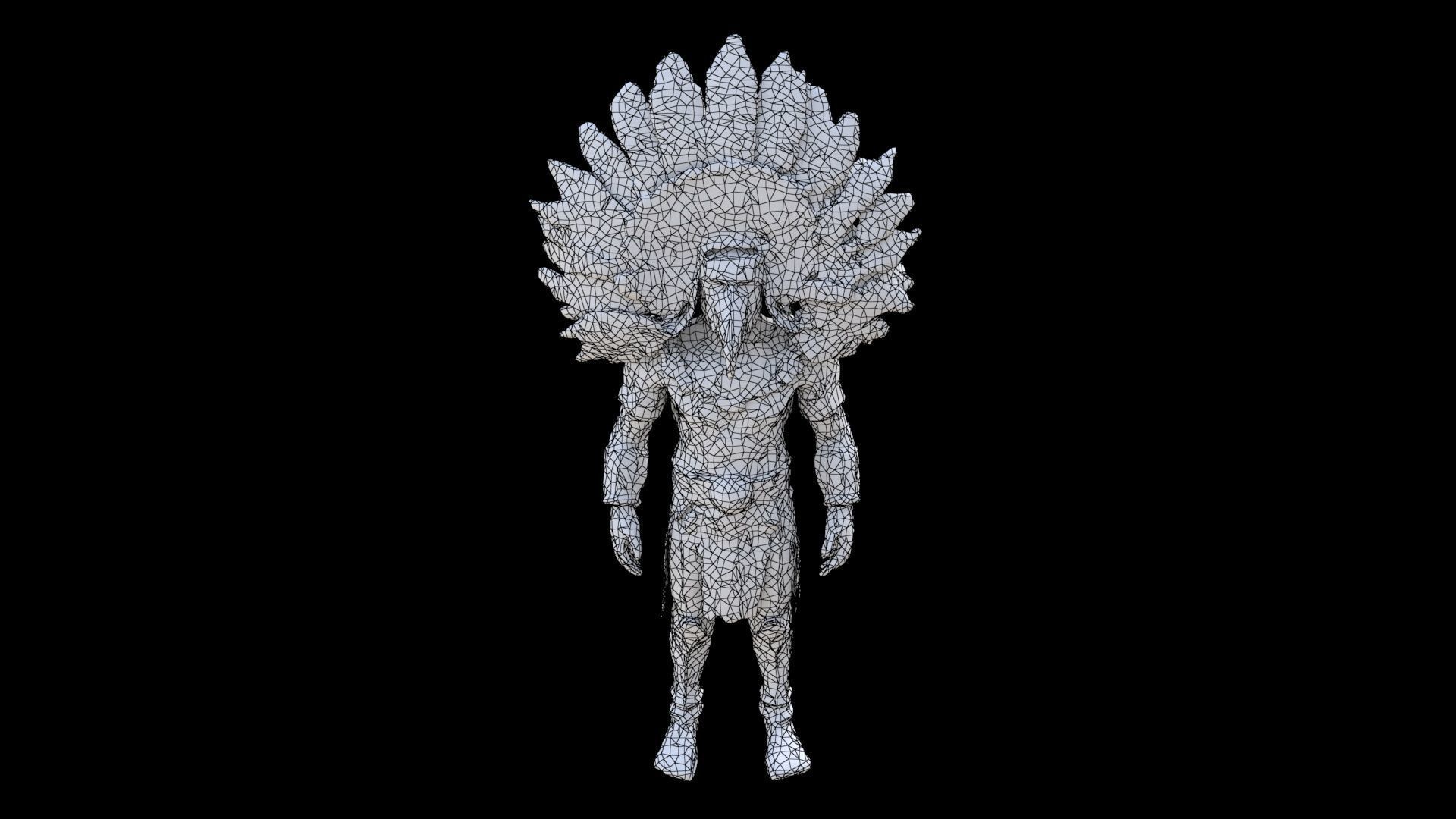 Aztec Eagle Warrior Attire 3D model_6