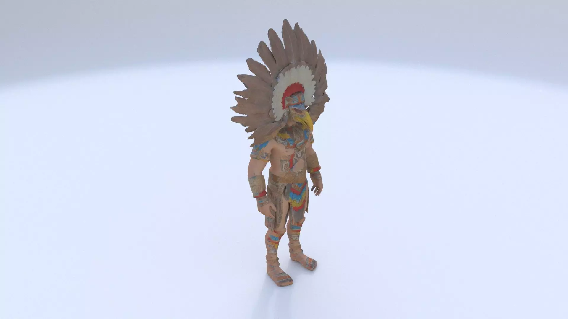 Aztec Eagle Warrior Attire 3D model_0