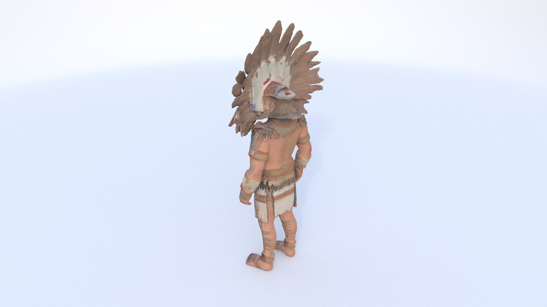Aztec Eagle Warrior Attire 3D model_3