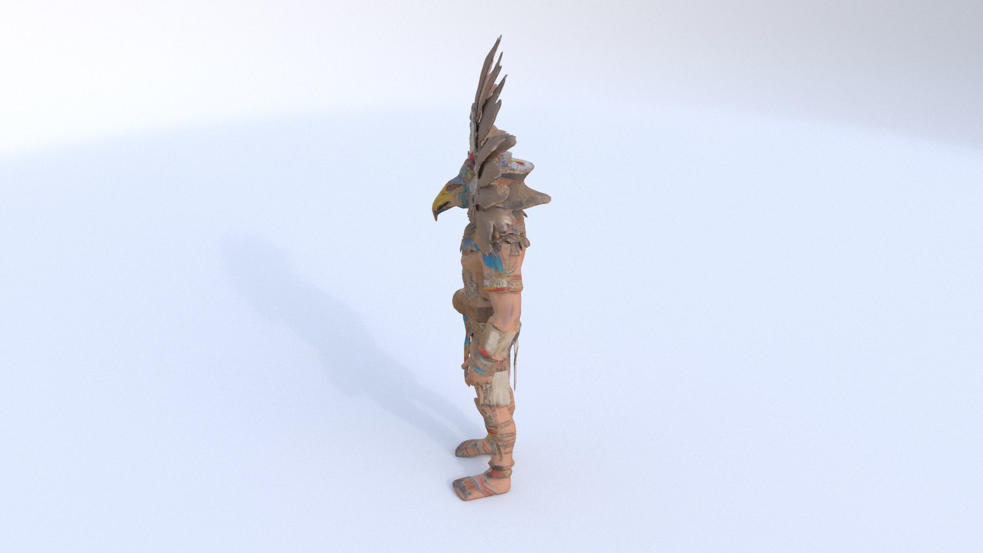 Aztec Eagle Warrior Attire 3D model_2