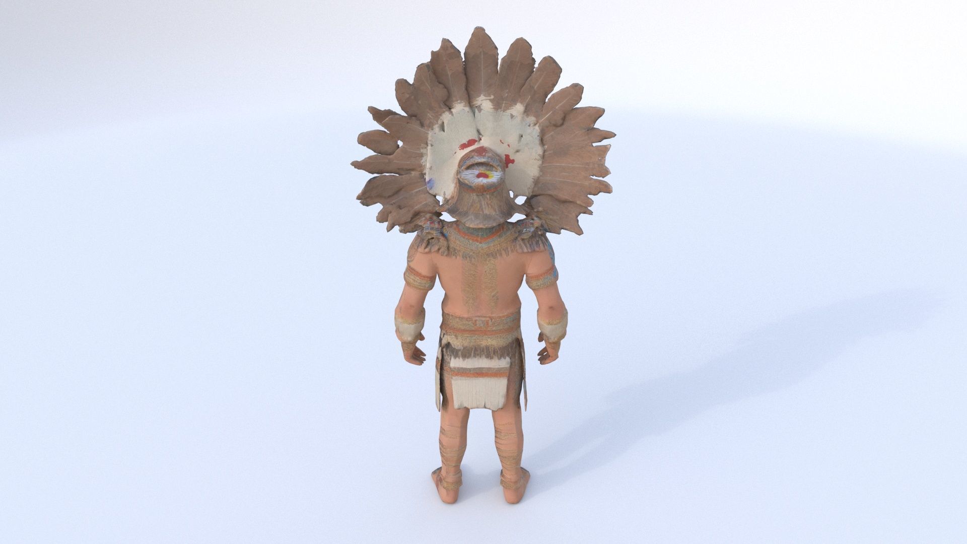 Aztec Eagle Warrior Attire 3D model_4
