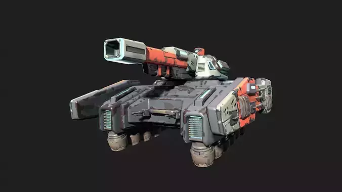 Stylized Sci Fi Space Tank-2 Low-poly 3D model Stylized Sci Fi Space Tank-2 Low-poly 3D model