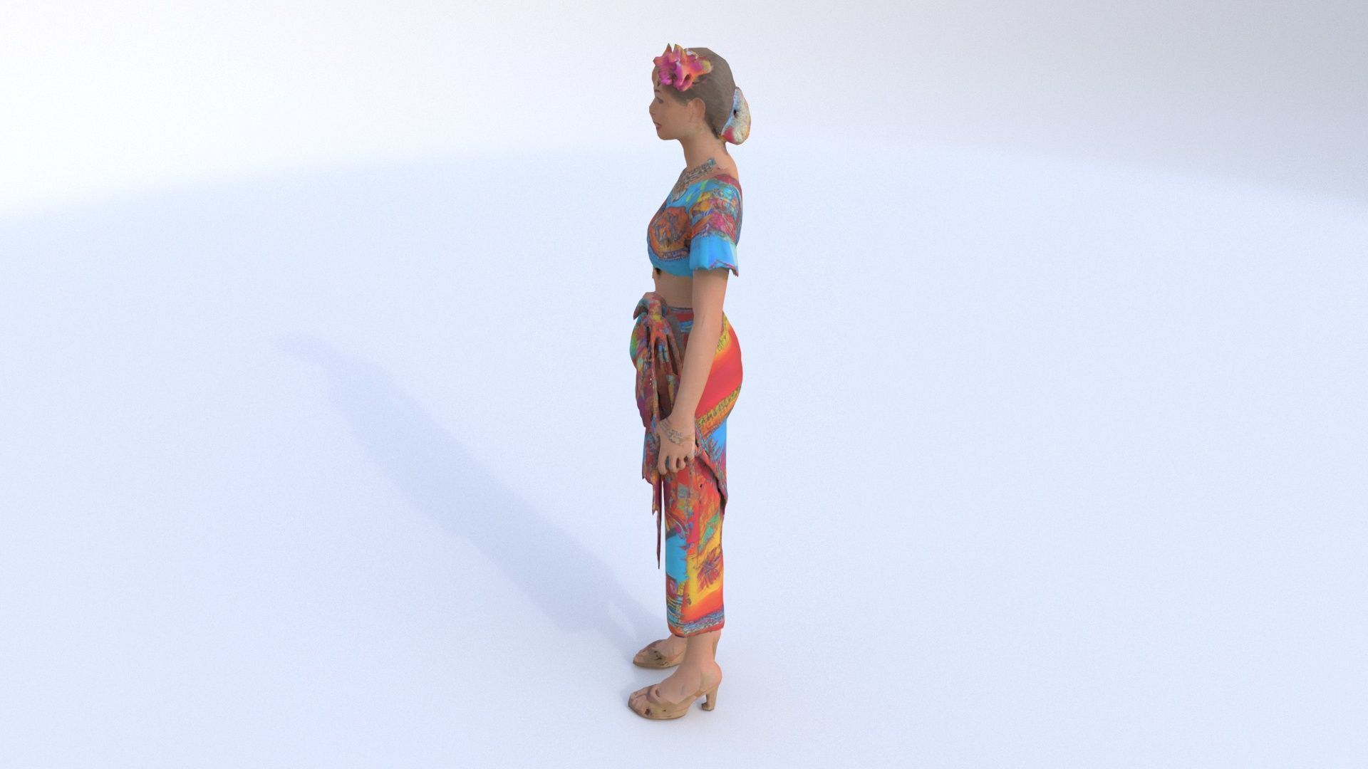 Aztec Flower Sellers Dress 3D model_2