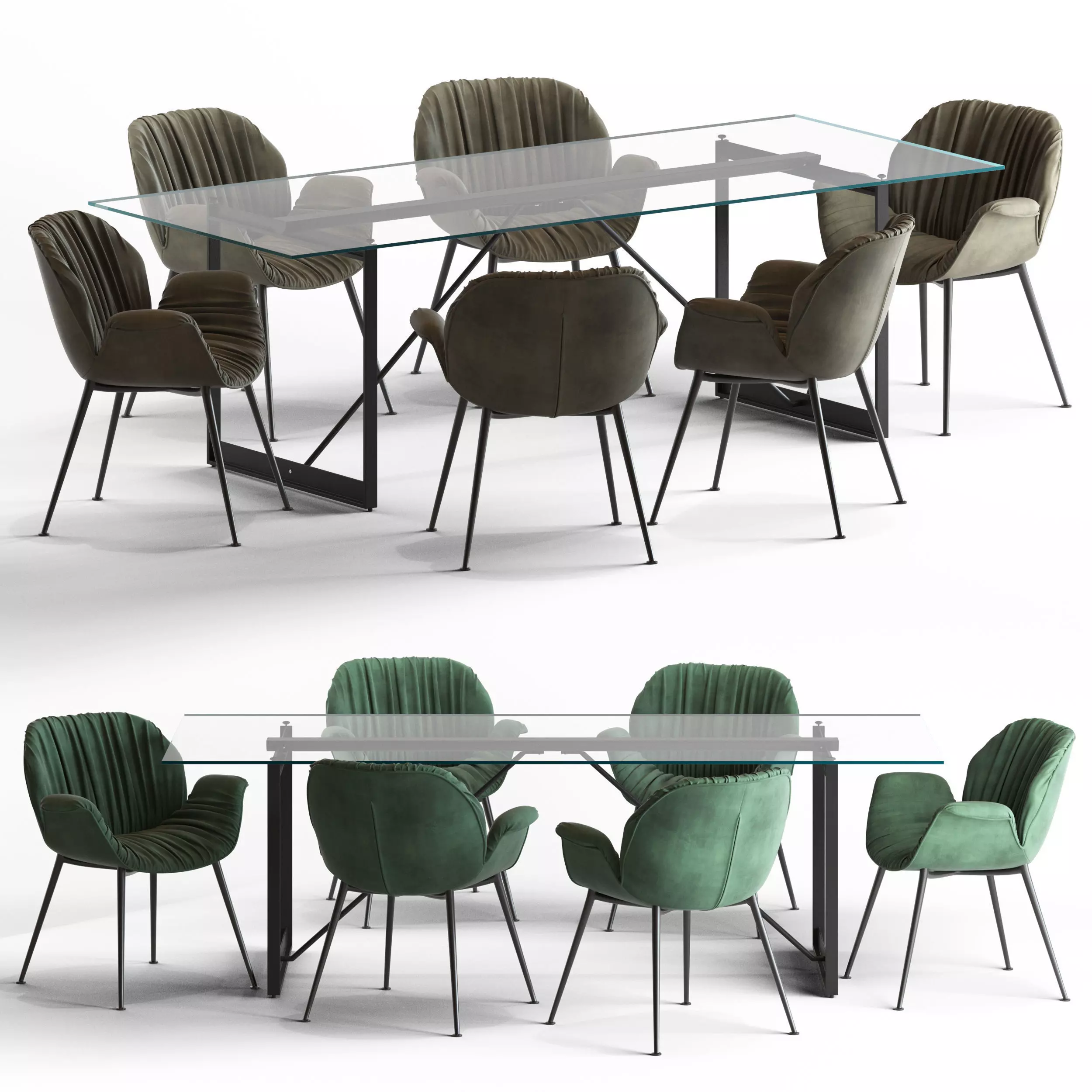 Globewest Abigail Armchair and Barnes Trestle Table 3D model_0