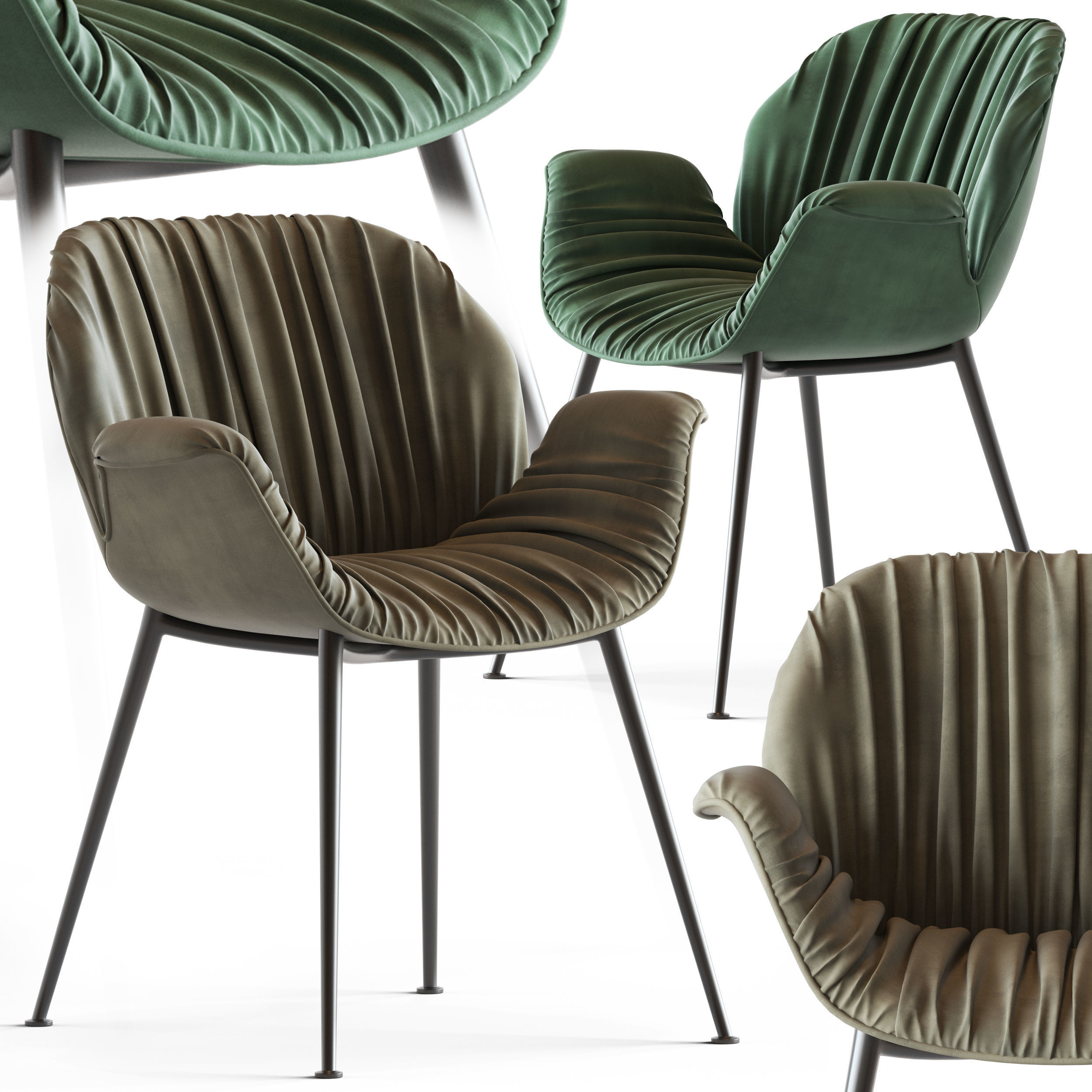 Globewest Abigail Armchair and Barnes Trestle Table 3D model_3