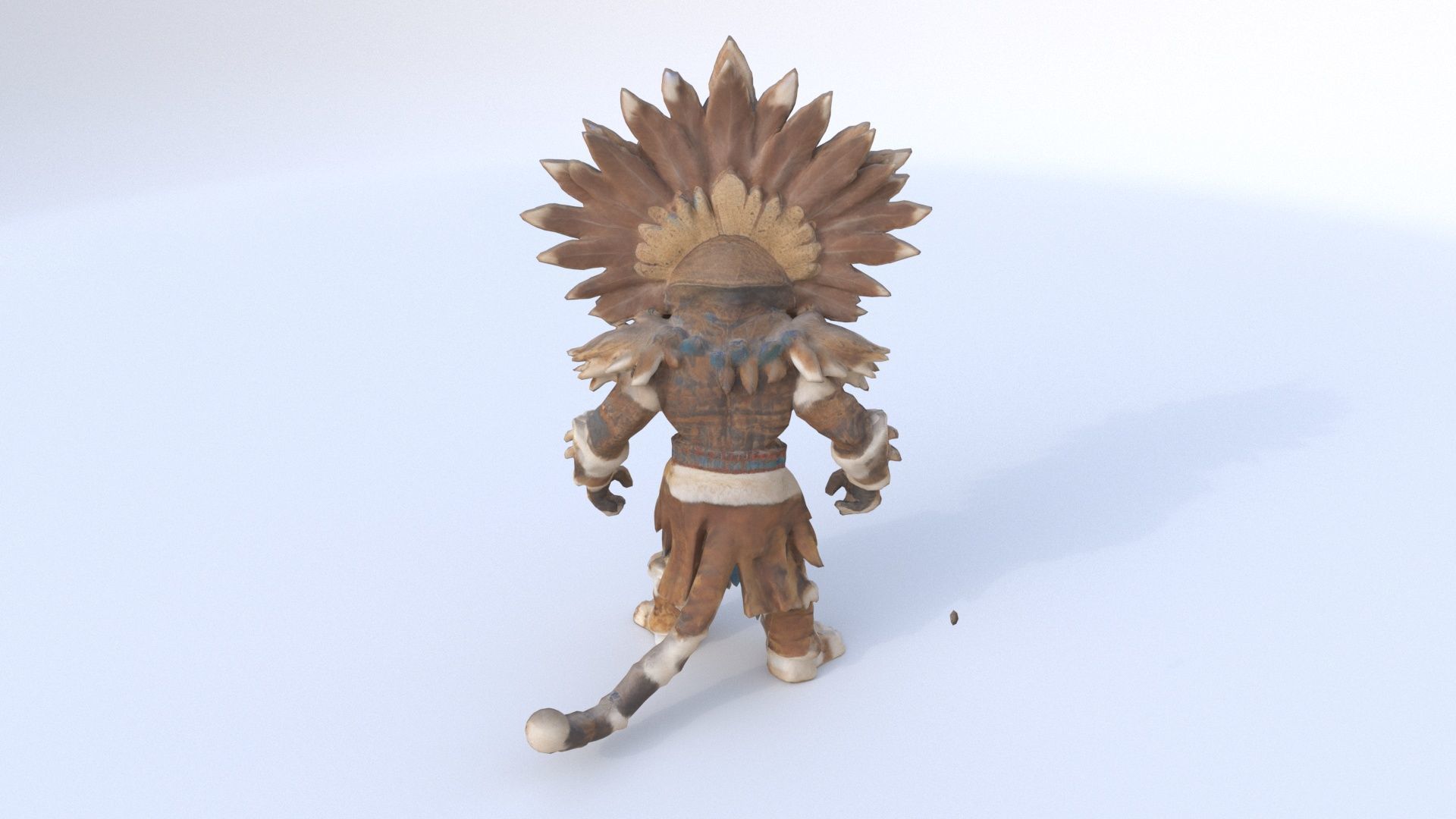 Aztec Jaguar Warrior Costume 3D model_4