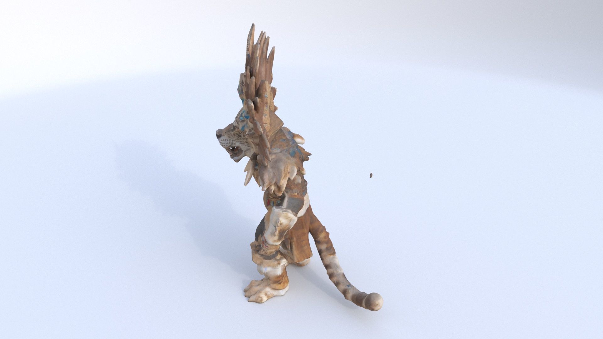 Aztec Jaguar Warrior Costume 3D model_2