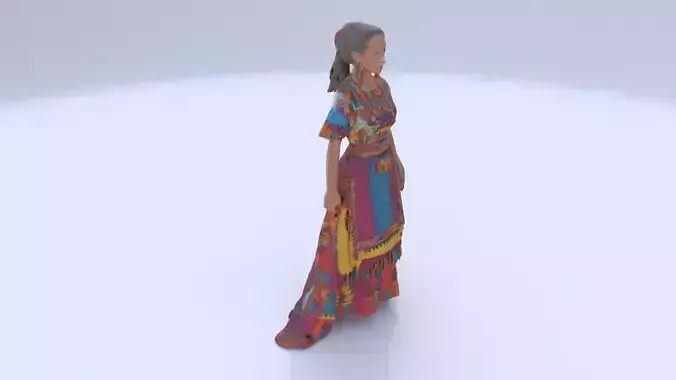 Aztec Noble Womans Ensemble 3D model