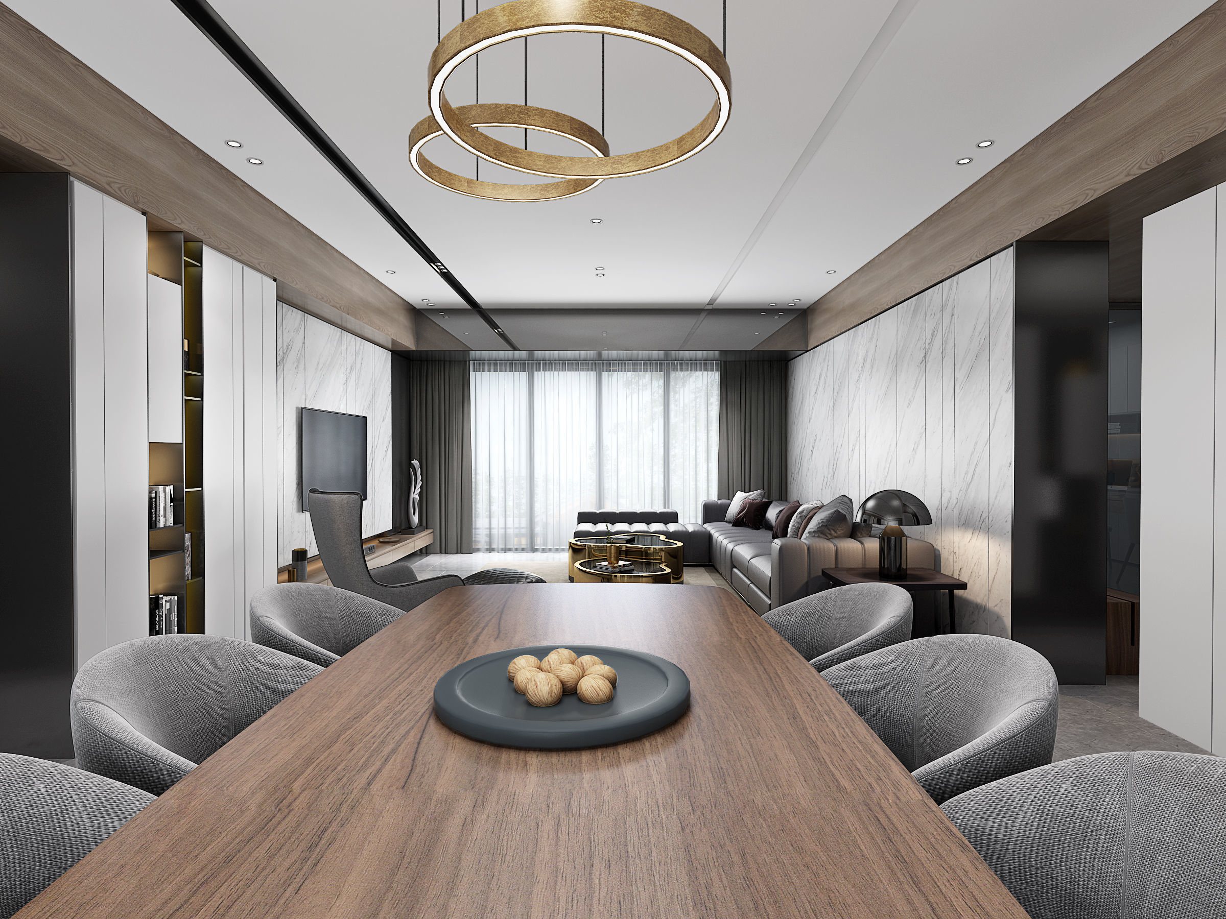 Modern apartment interior 3D model_1