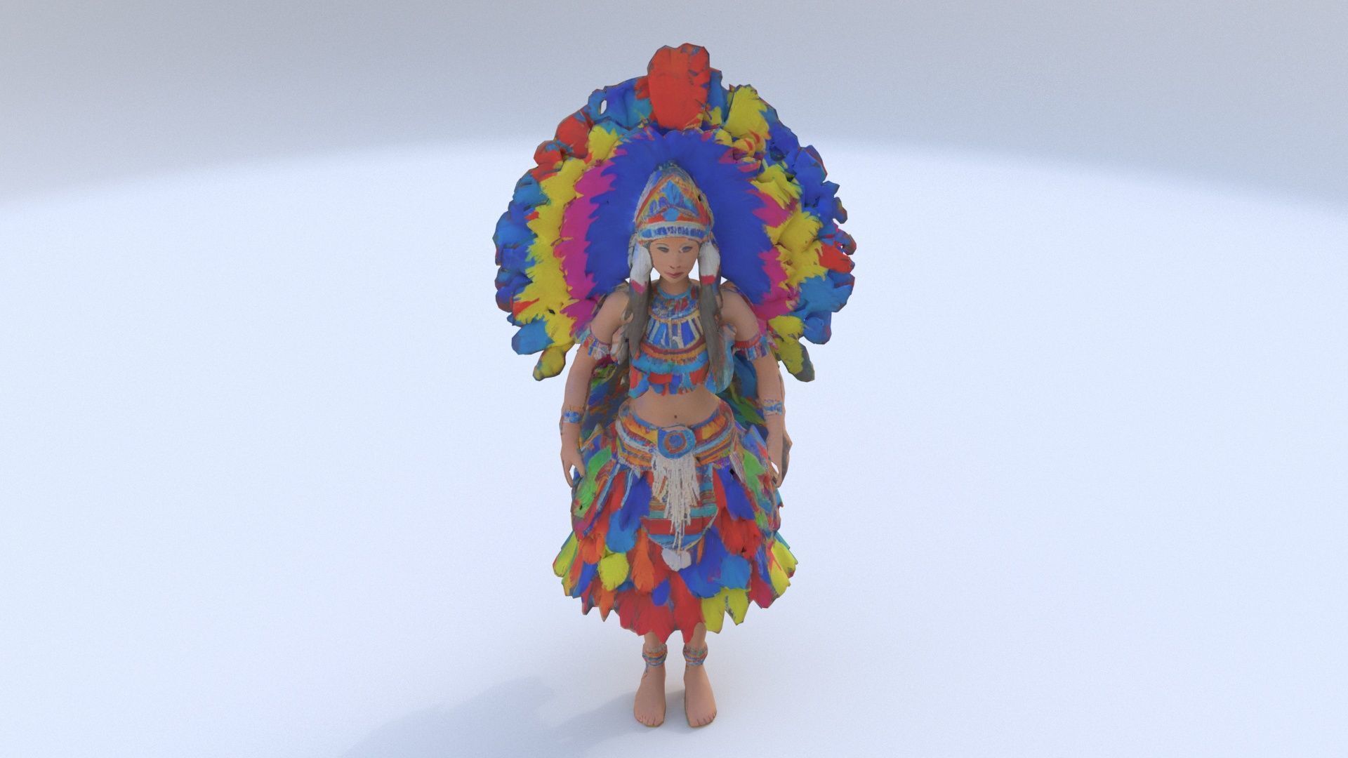 Aztec Sacred Dancer Costume 3D model_1