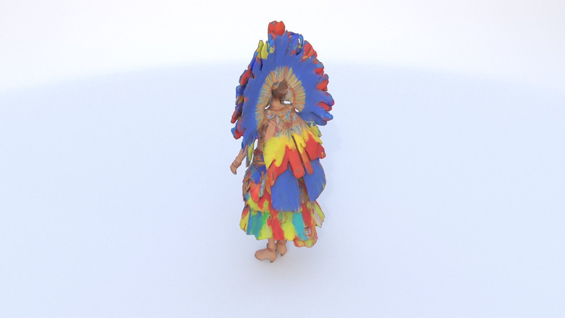 Aztec Sacred Dancer Costume 3D model_3