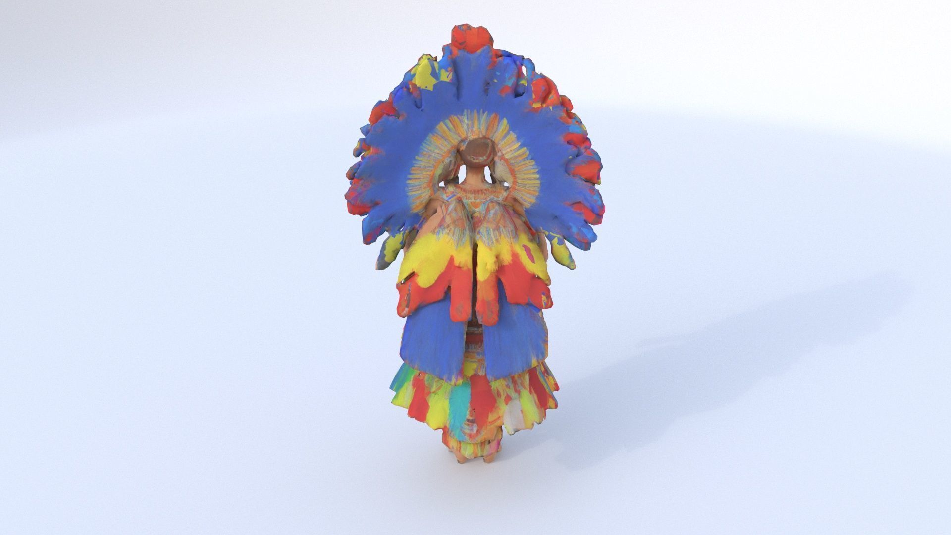 Aztec Sacred Dancer Costume 3D model_4