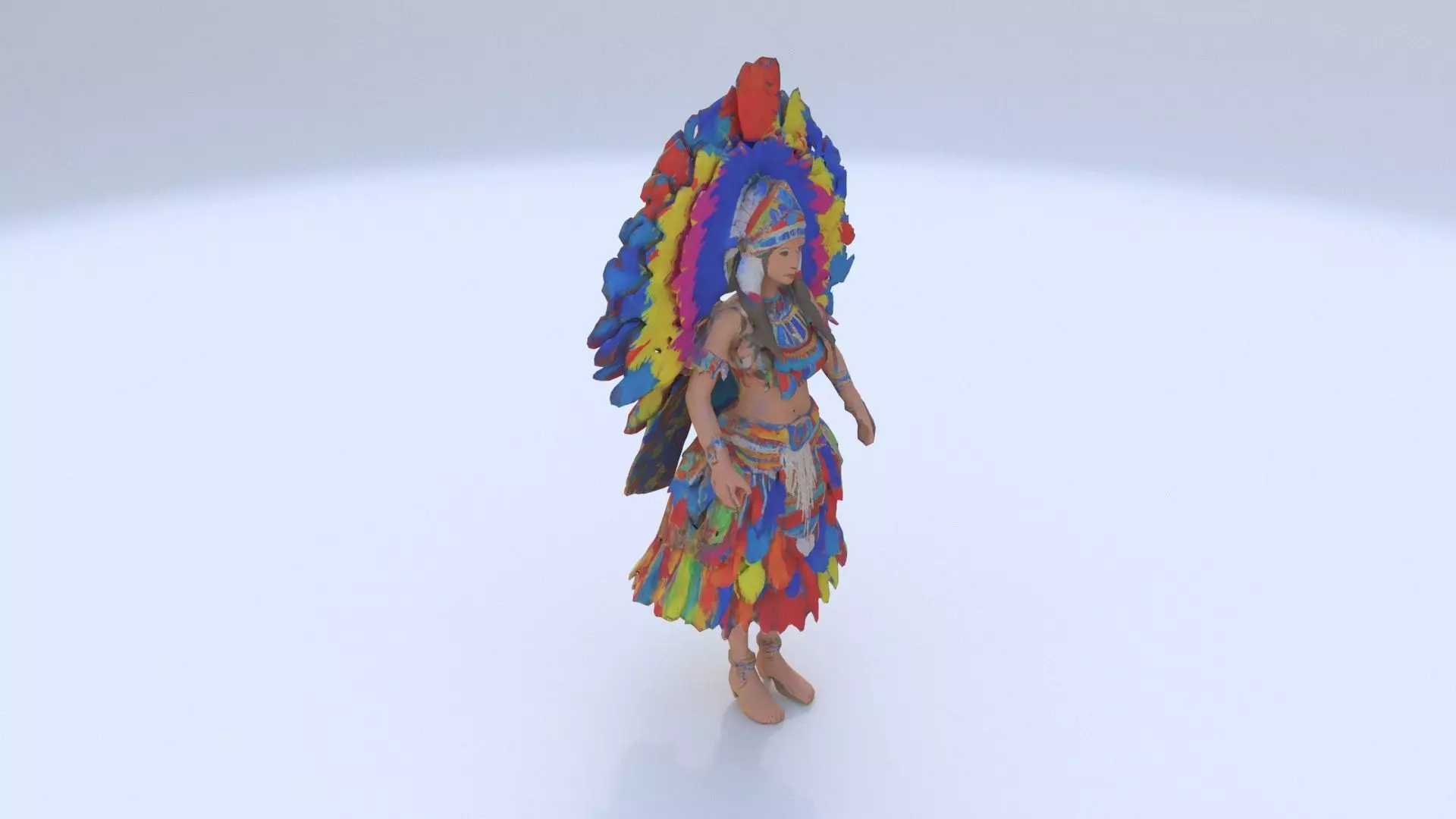 Aztec Sacred Dancer Costume 3D model_0