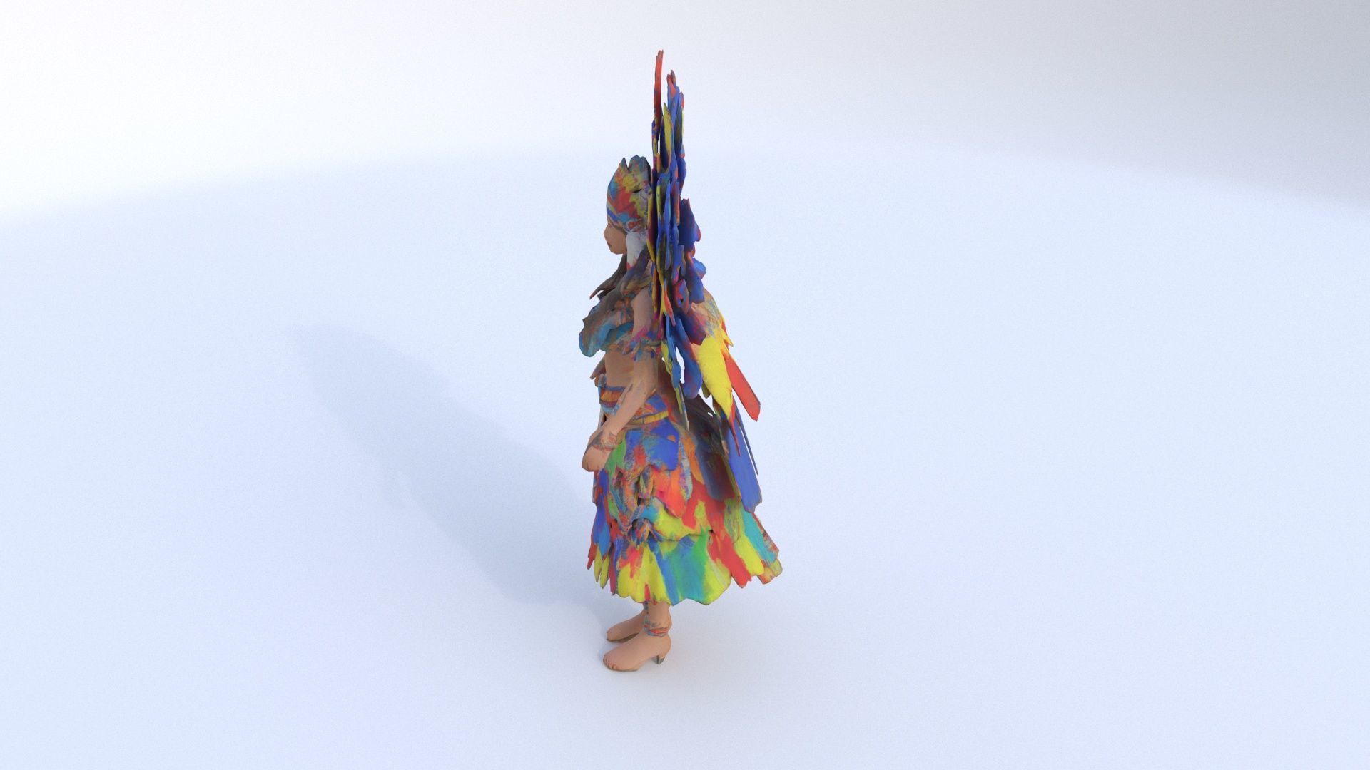 Aztec Sacred Dancer Costume 3D model_2