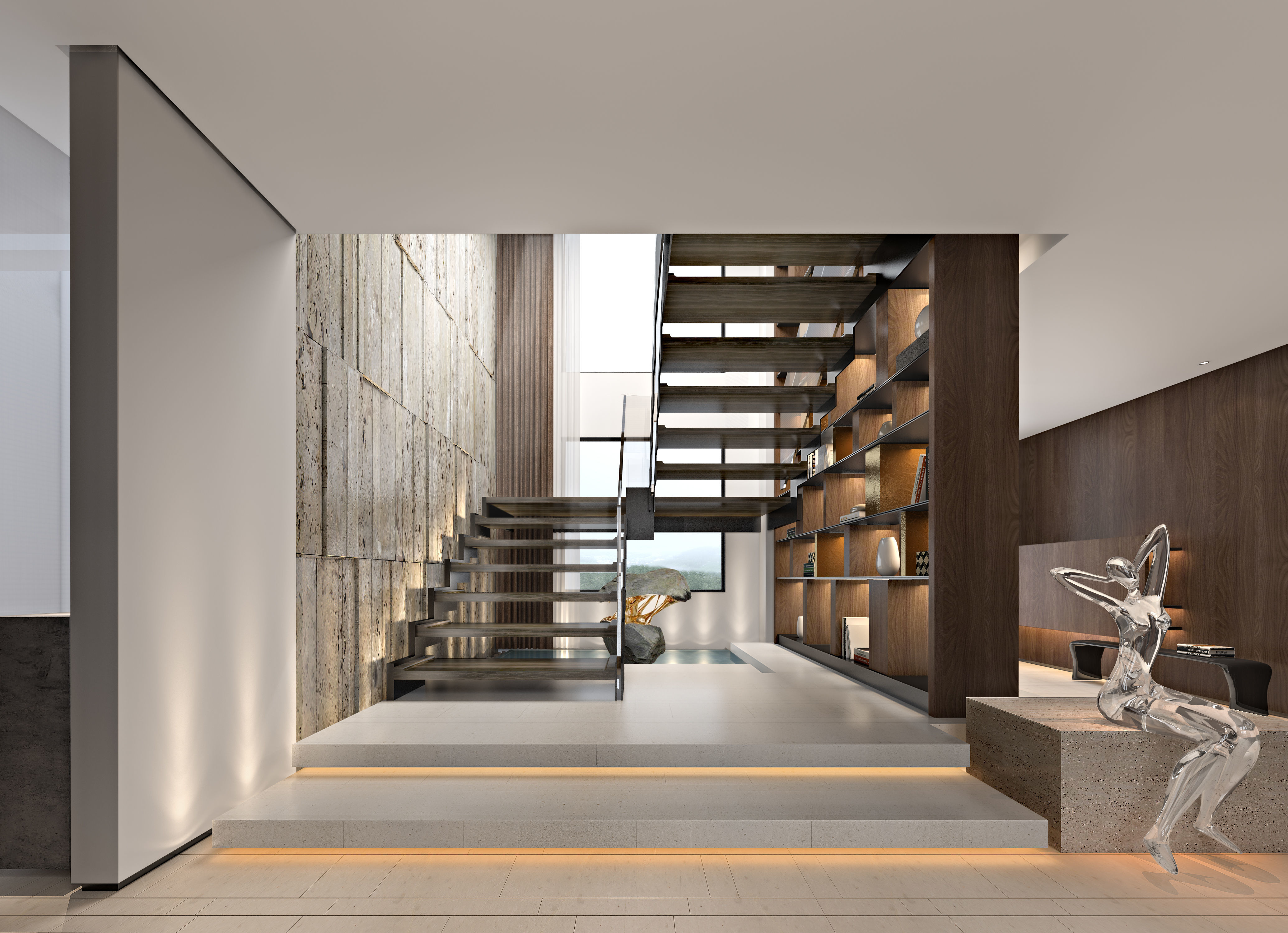 Modern villa interior 3D model_2