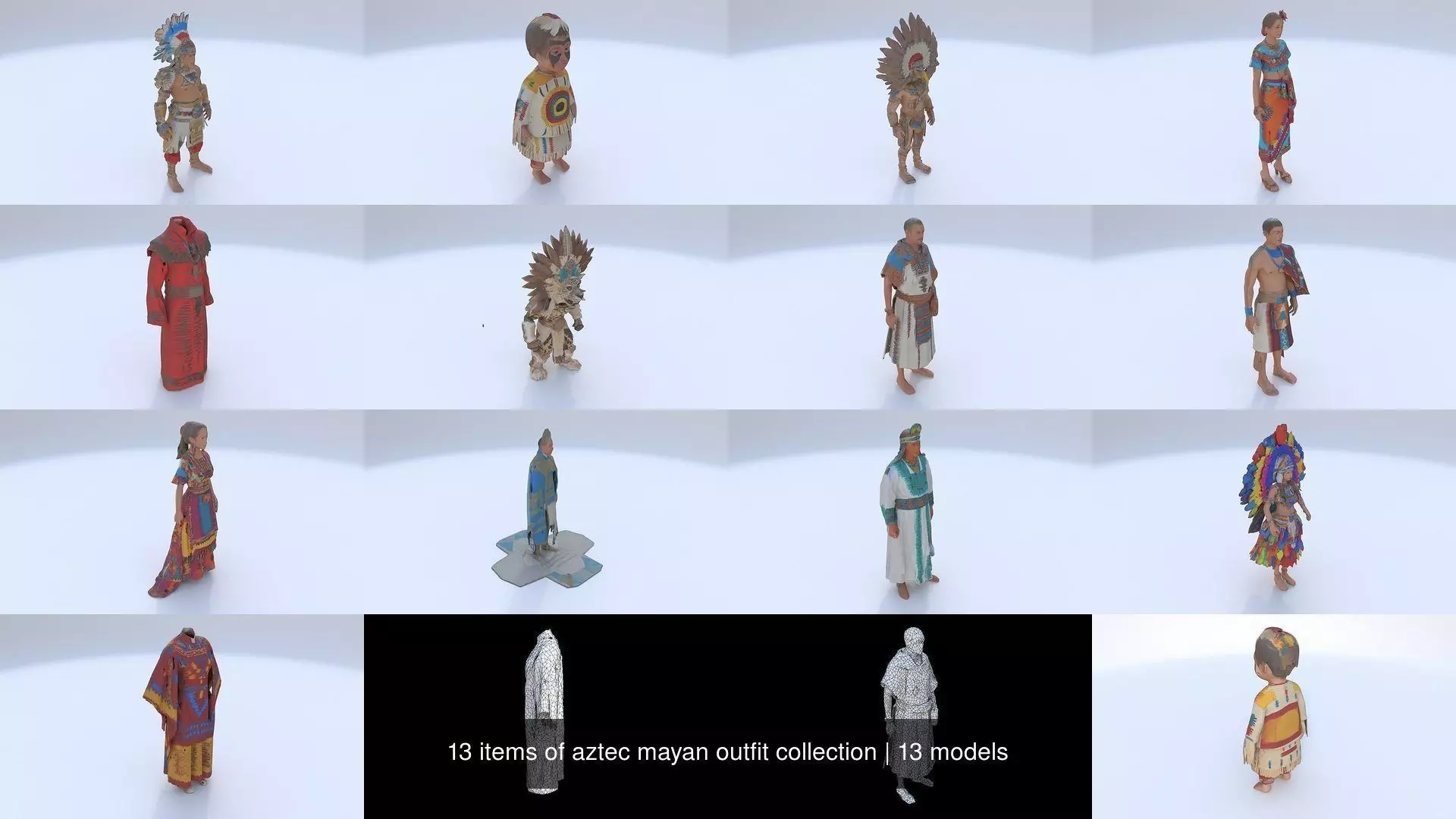 13 items of aztec mayan outfit collection _0