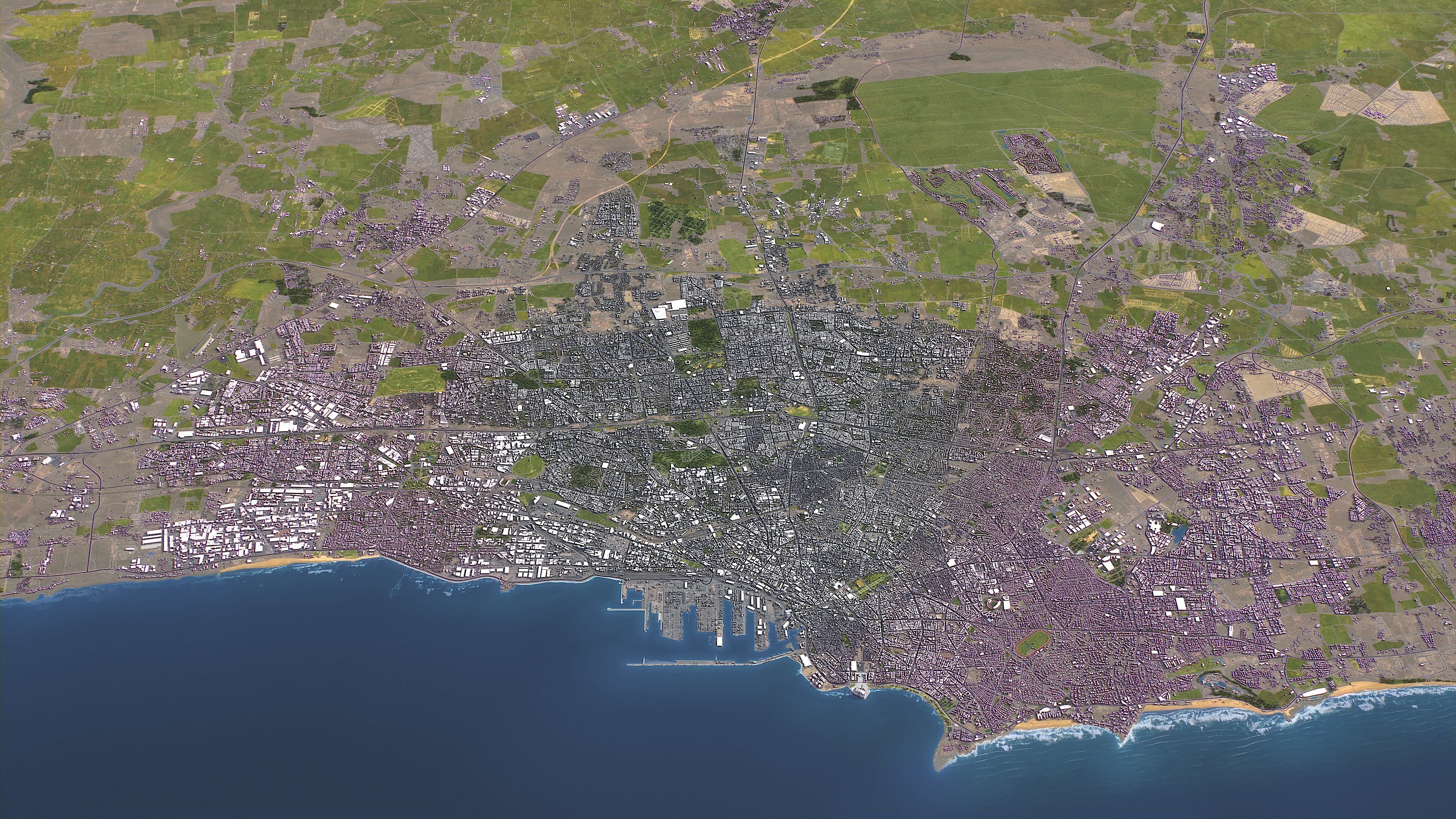 Casablanca - 3D City Topography Terrain 3D Model Collection_9