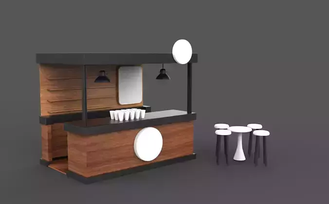 Kiosk stand booth 3D model