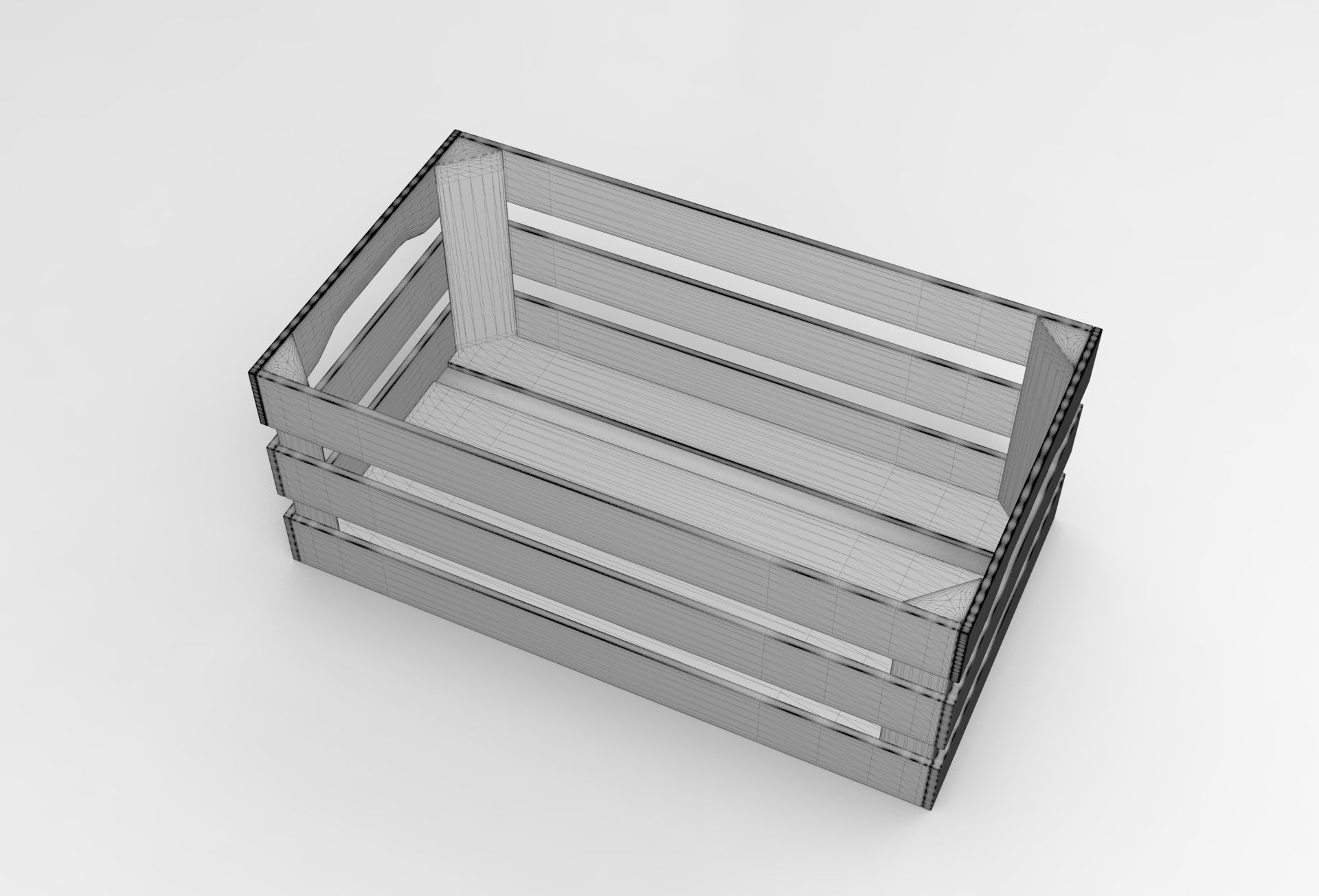 Suppy Crate Wood Low-poly 3D model_6