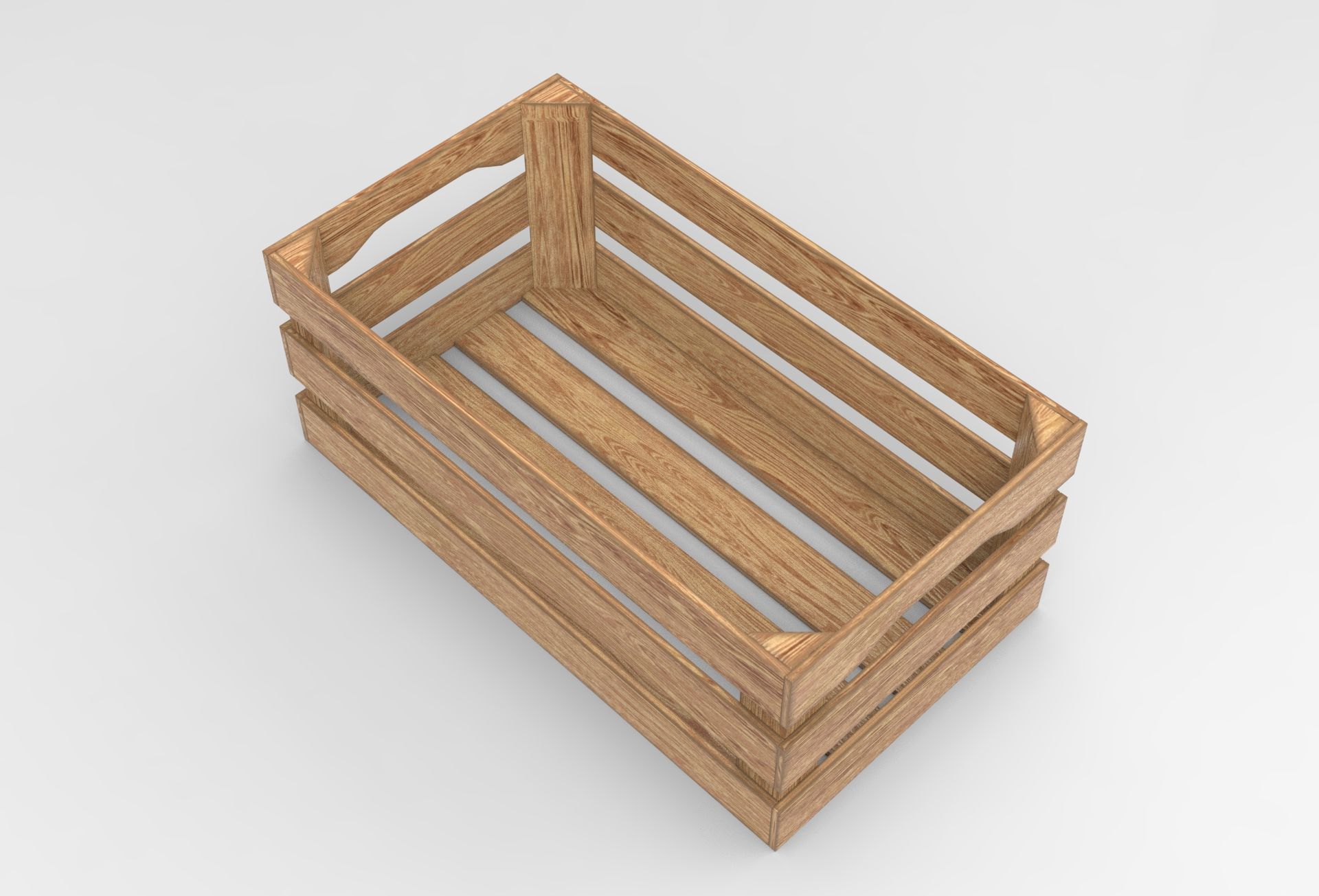Suppy Crate Wood Low-poly 3D model_1