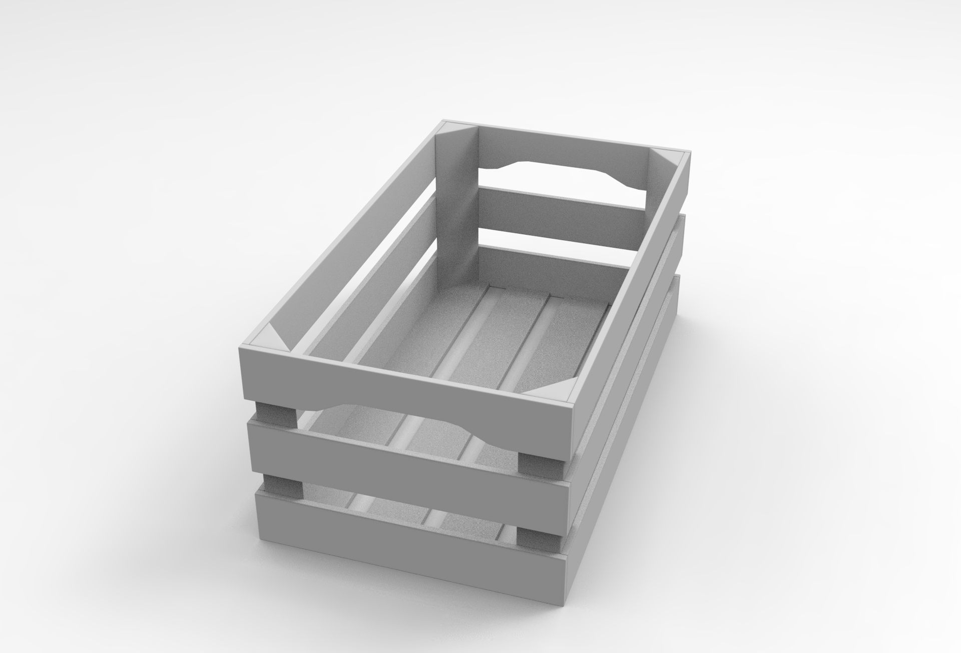 Suppy Crate Wood Low-poly 3D model_7