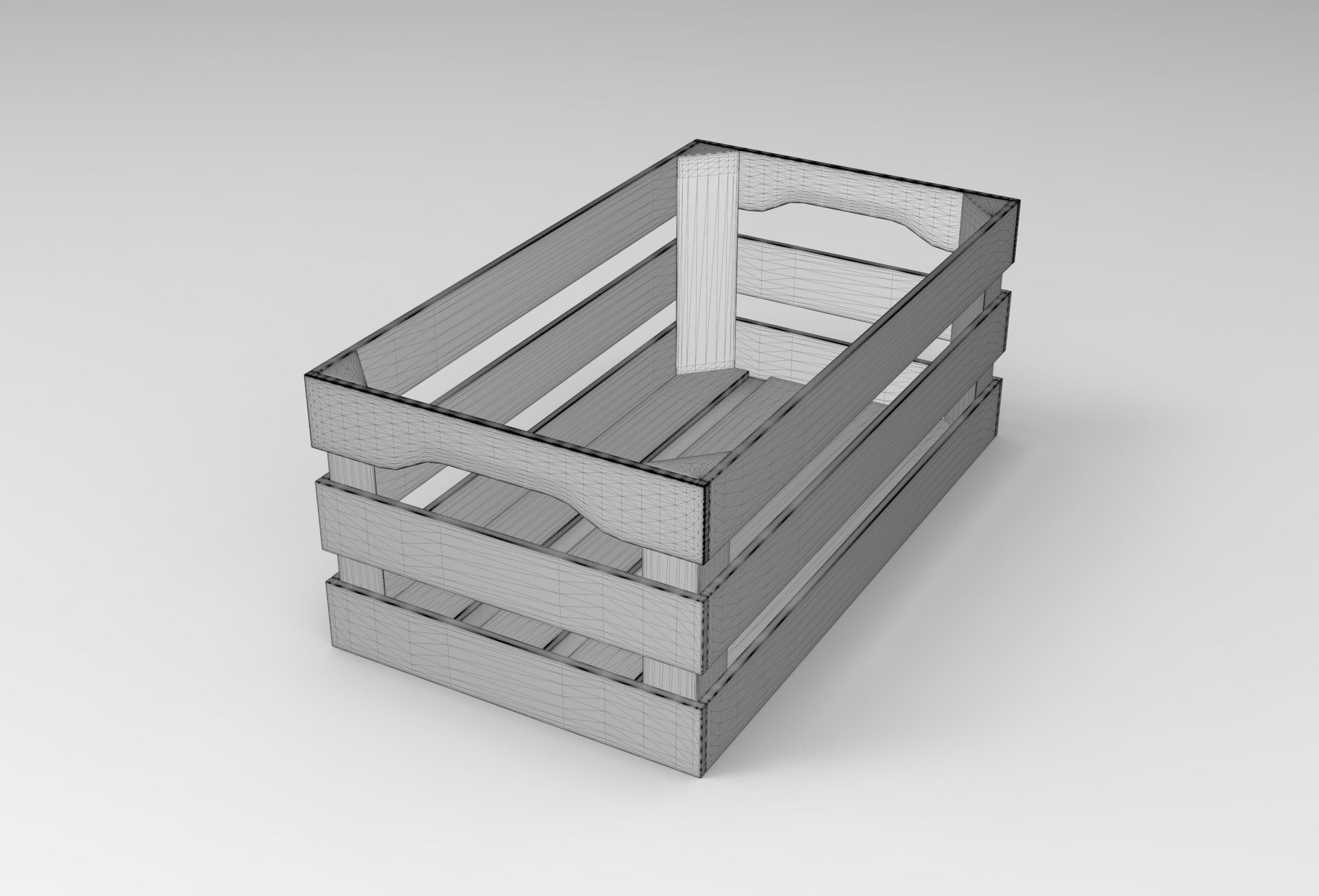 Suppy Crate Wood Low-poly 3D model_5