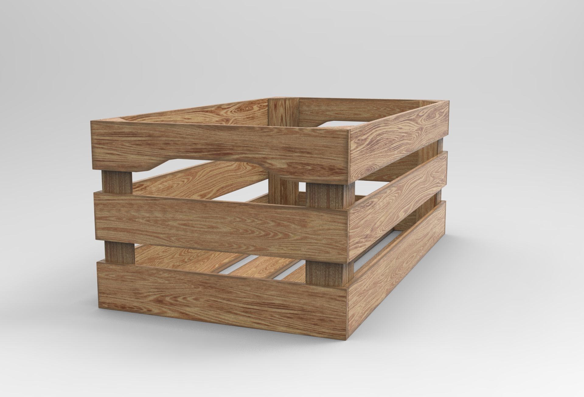 Suppy Crate Wood Low-poly 3D model_2