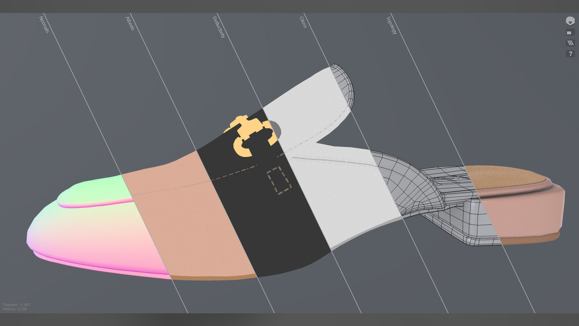 Ranae Slide On Loafers Low-poly 3D model_4