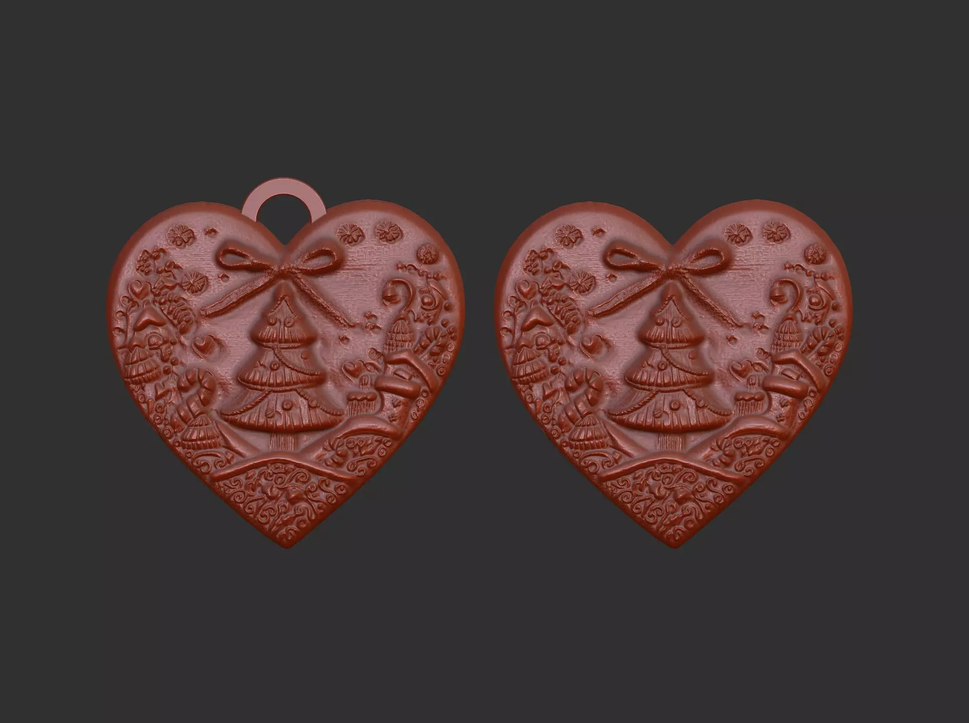christmas heart decor  3D print model_0