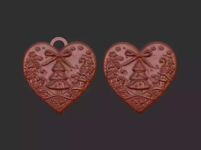 christmas heart decor  3D print model