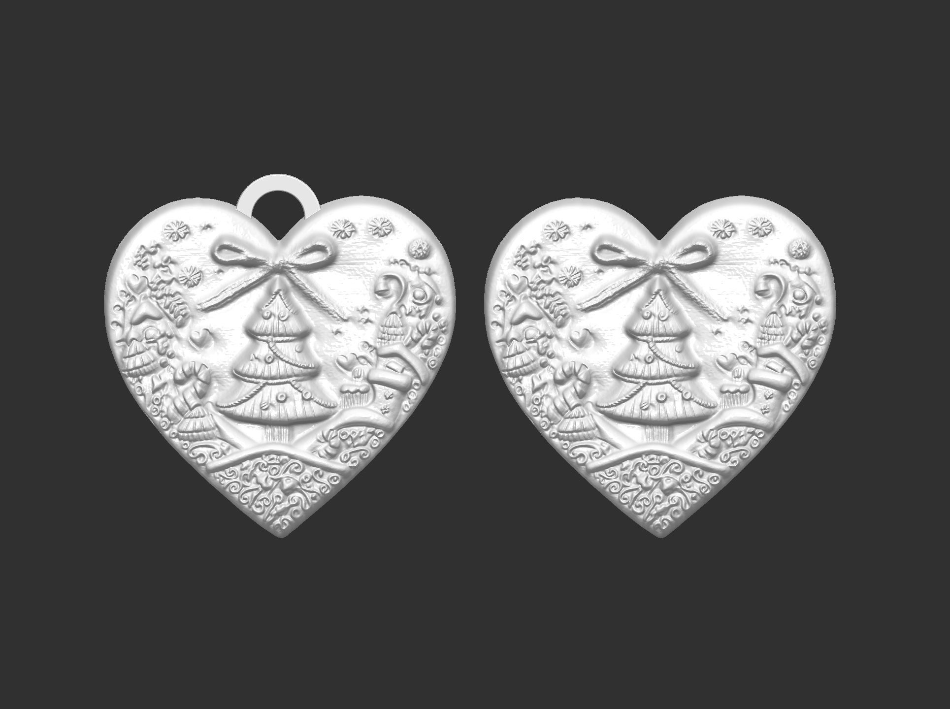 christmas heart decor  3D print model_7