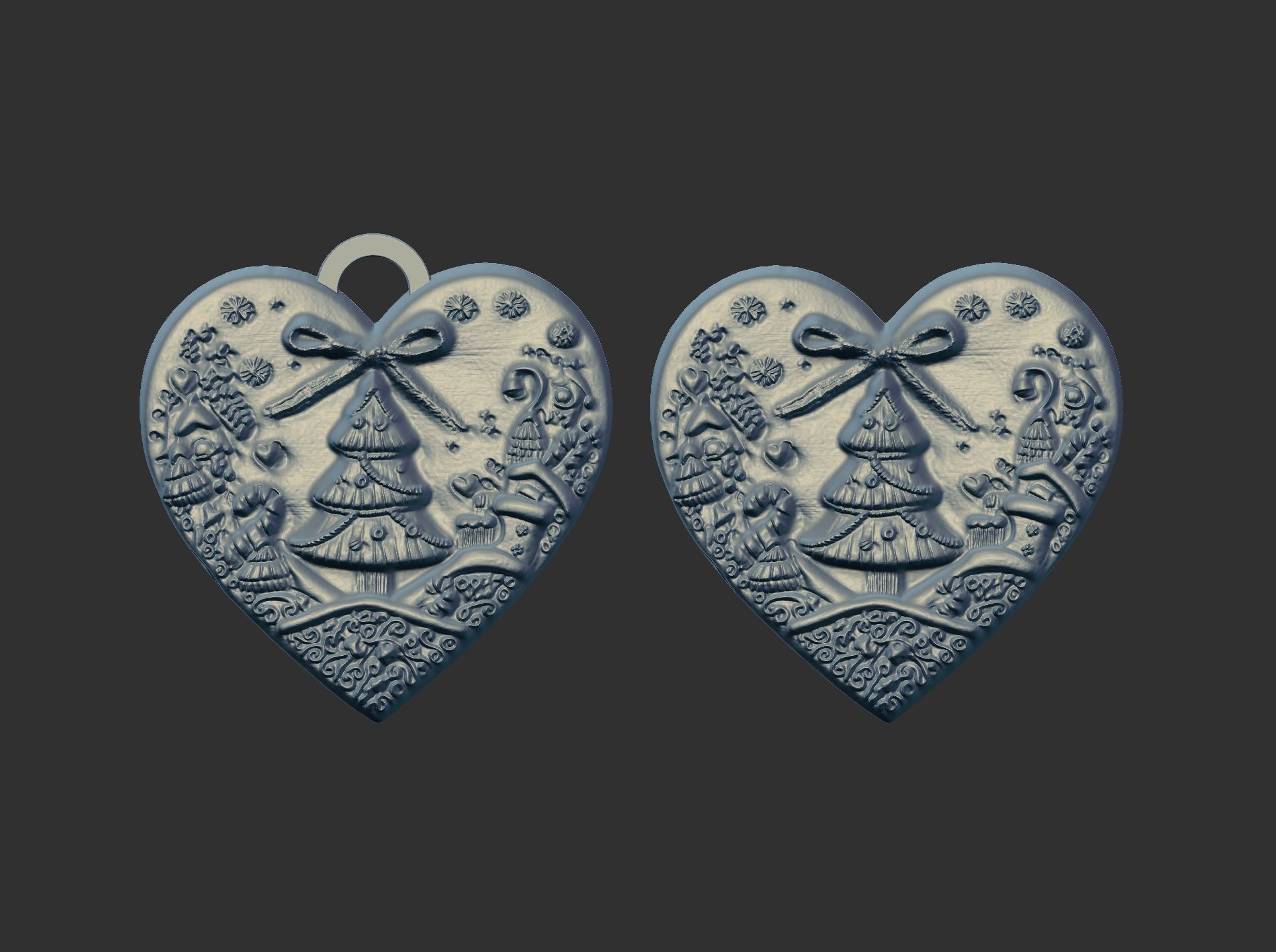 christmas heart decor  3D print model_9