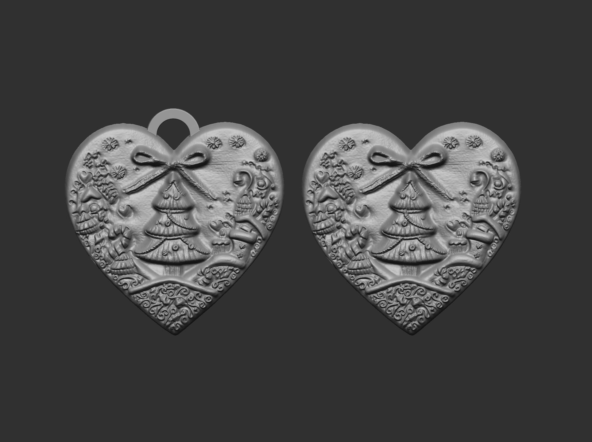 christmas heart decor  3D print model_1