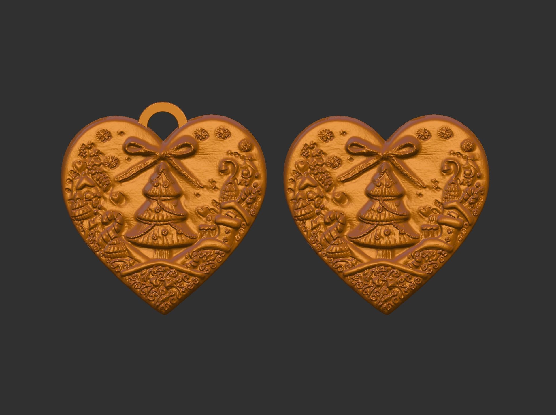 christmas heart decor  3D print model_4