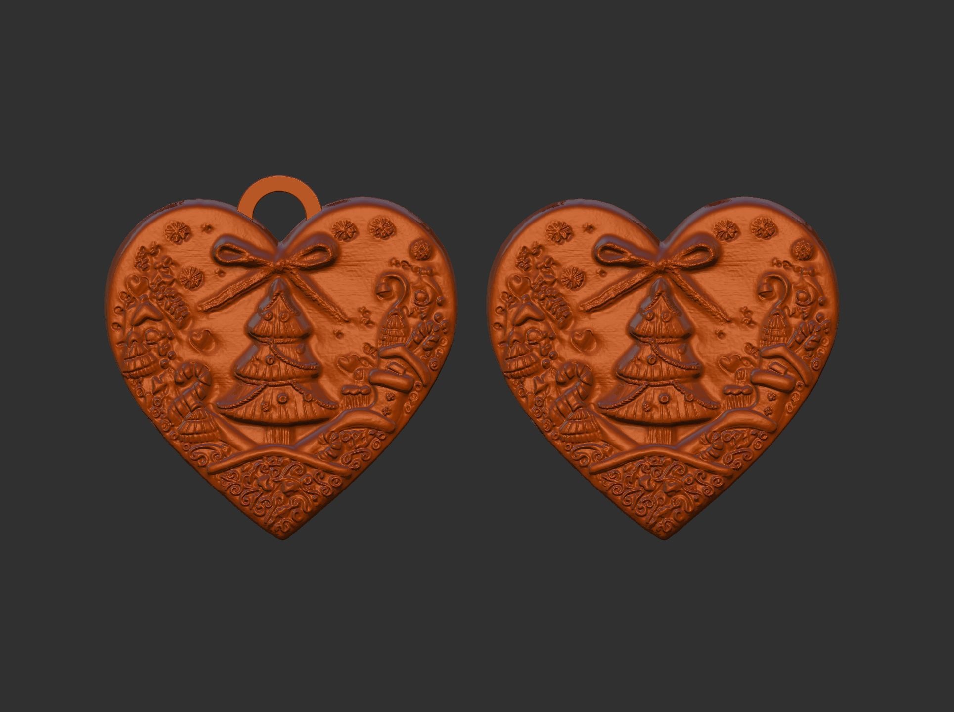 christmas heart decor  3D print model_5