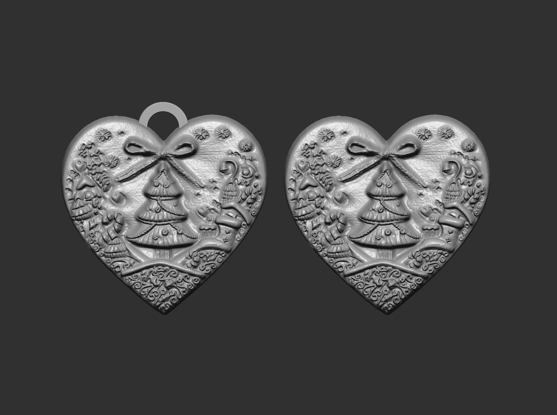 christmas heart decor  3D print model_8