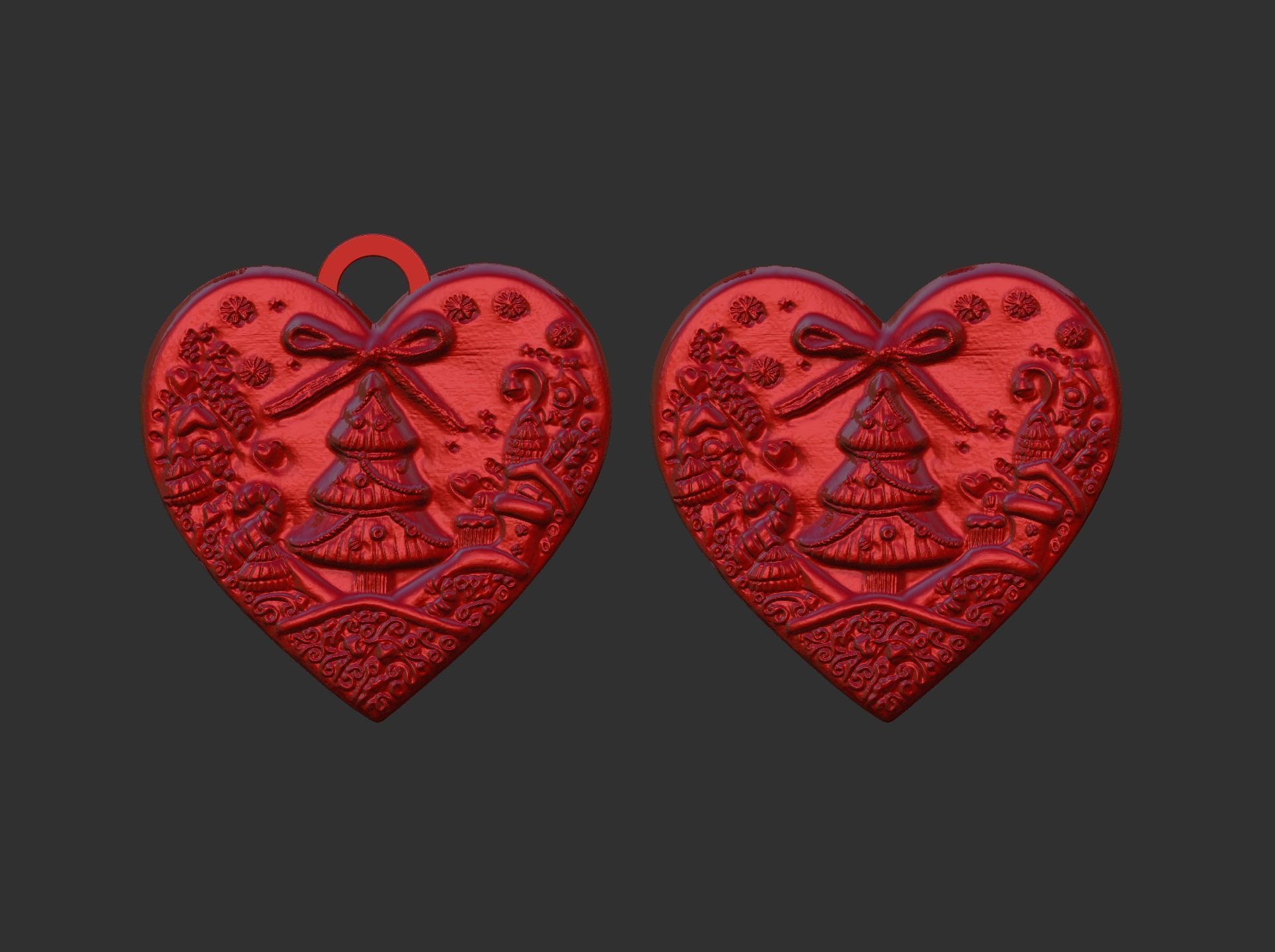 christmas heart decor  3D print model_2