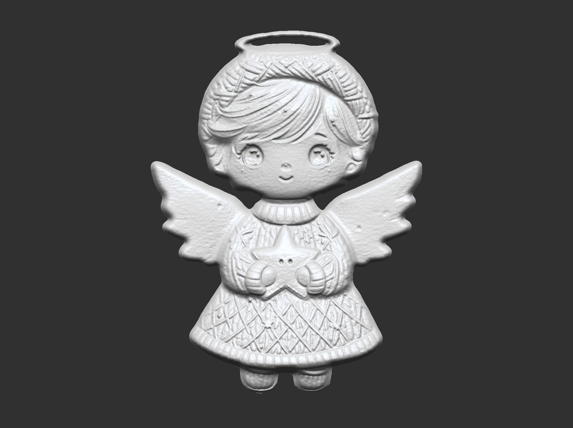 christmas angle boy decor  3D print model_9