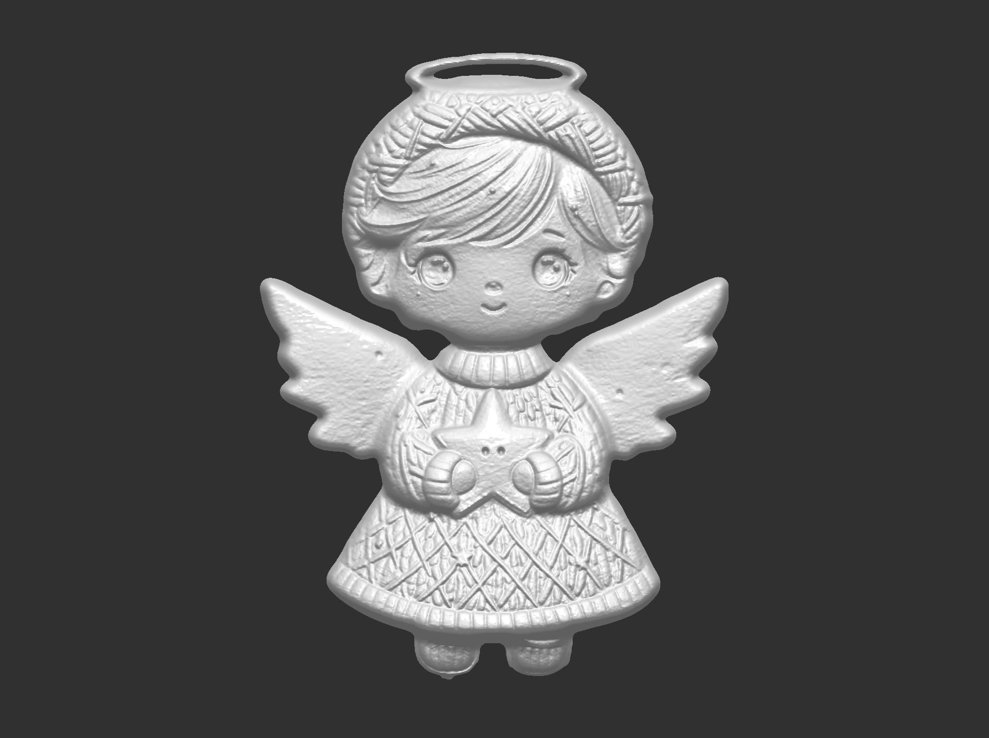 christmas angle boy decor  3D print model_5