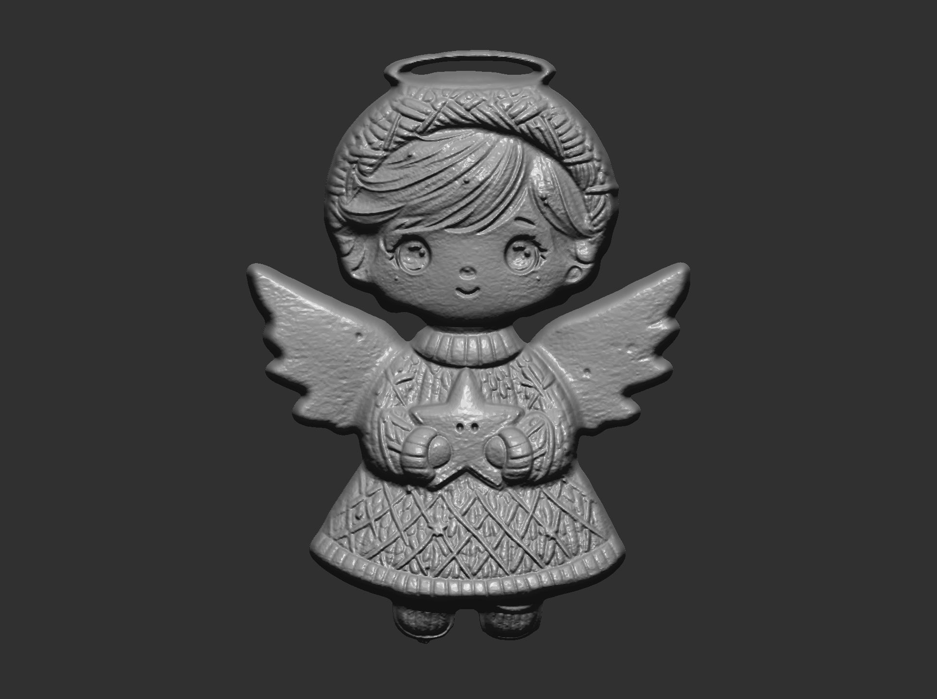 christmas angle boy decor  3D print model_3