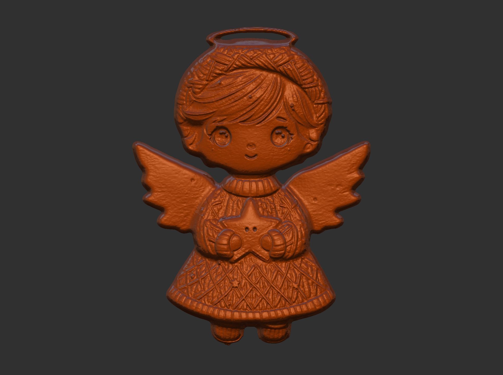 christmas angle boy decor  3D print model_4