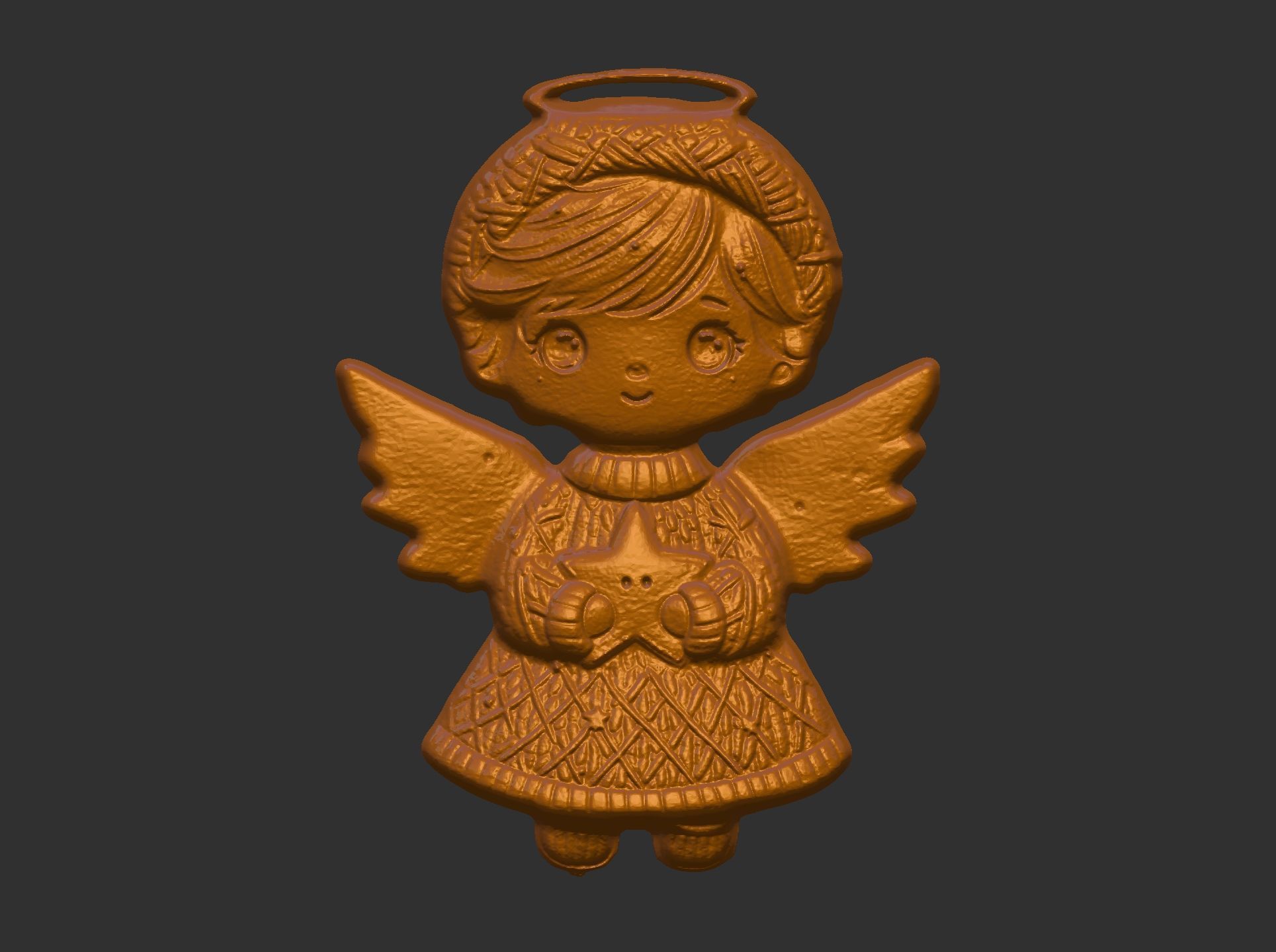 christmas angle boy decor  3D print model_7