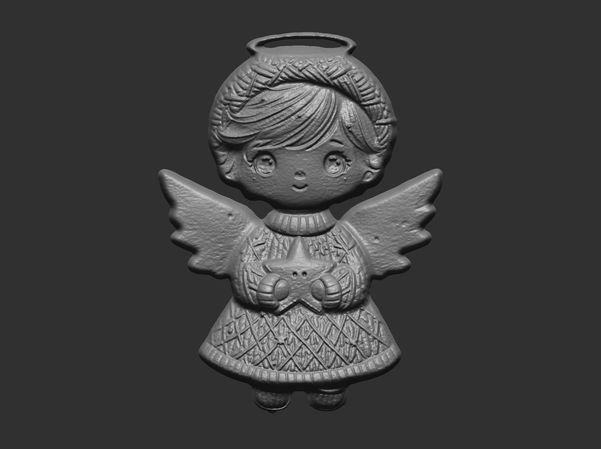 christmas angle boy decor  3D print model_2