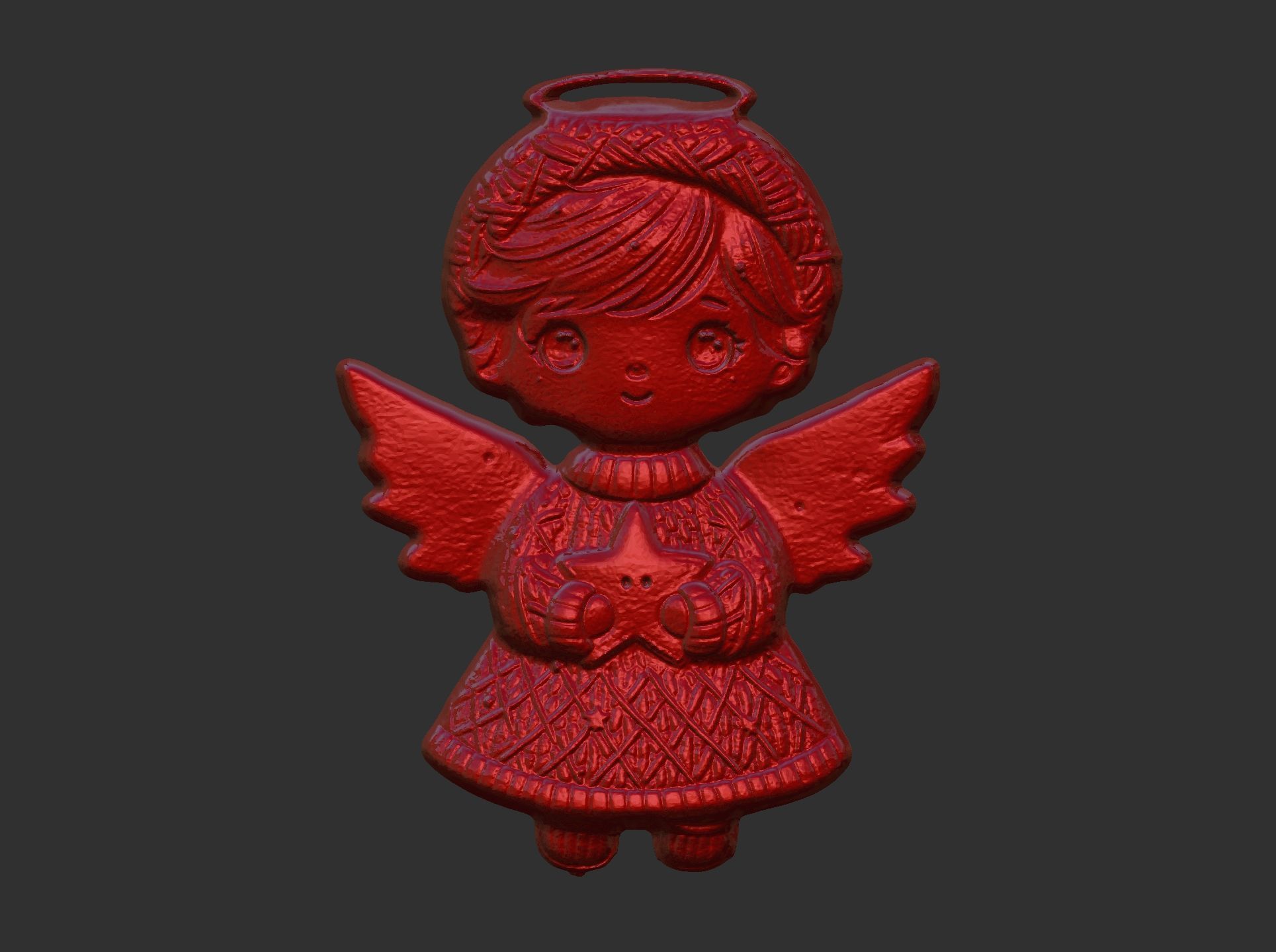 christmas angle boy decor  3D print model_6