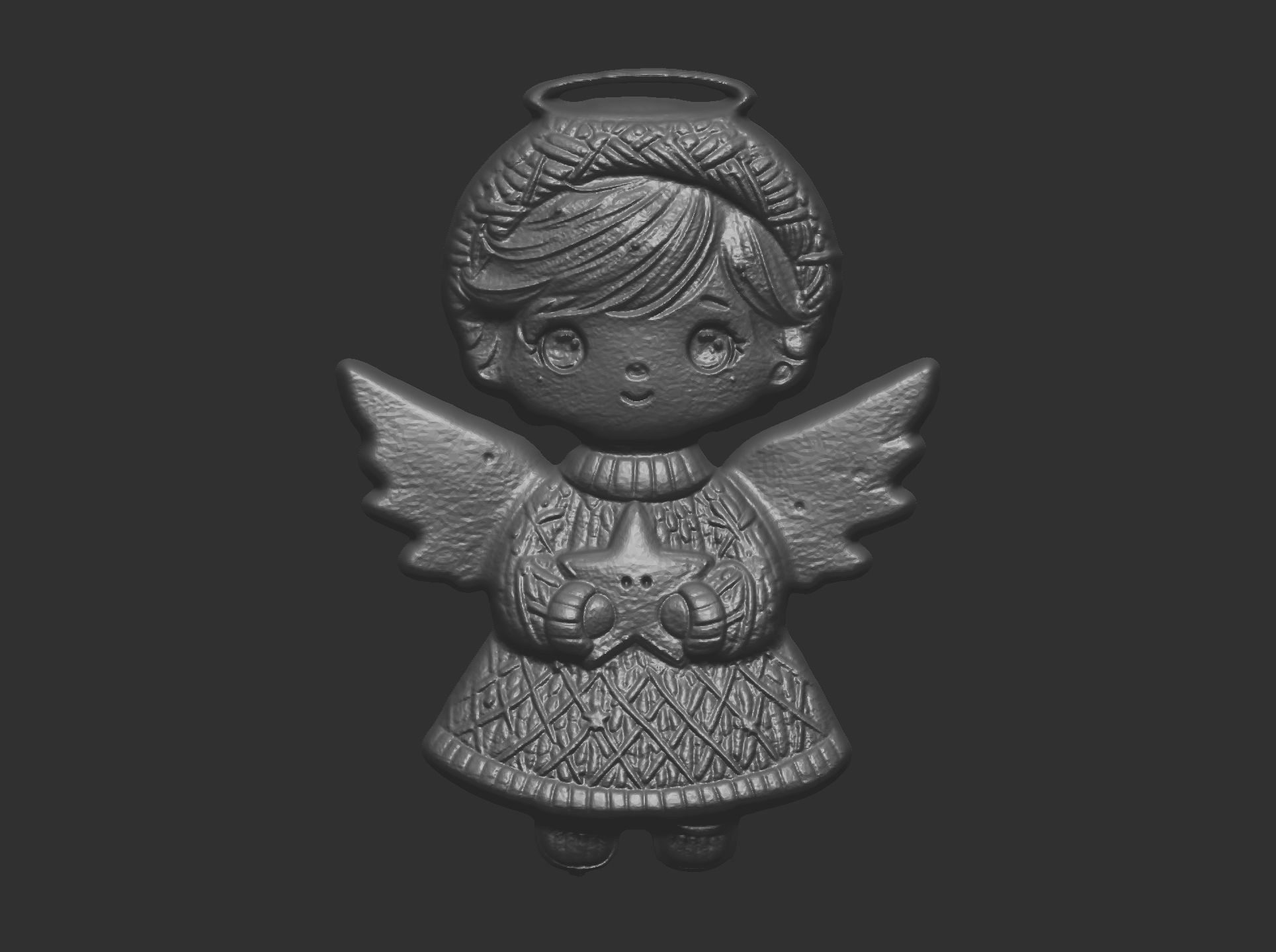 christmas angle boy decor  3D print model_8