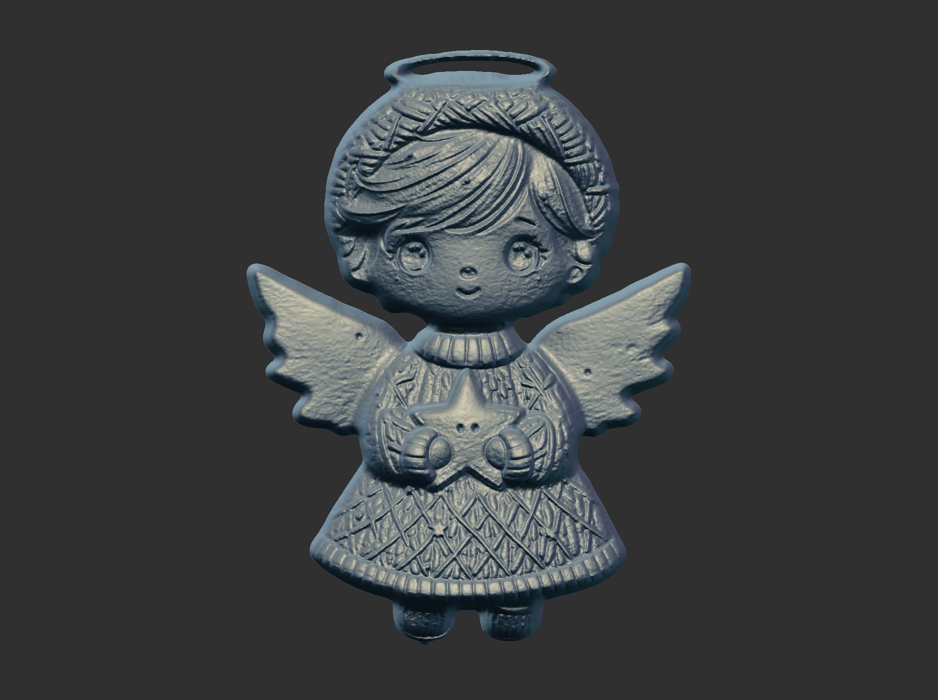 christmas angle boy decor  3D print model_1
