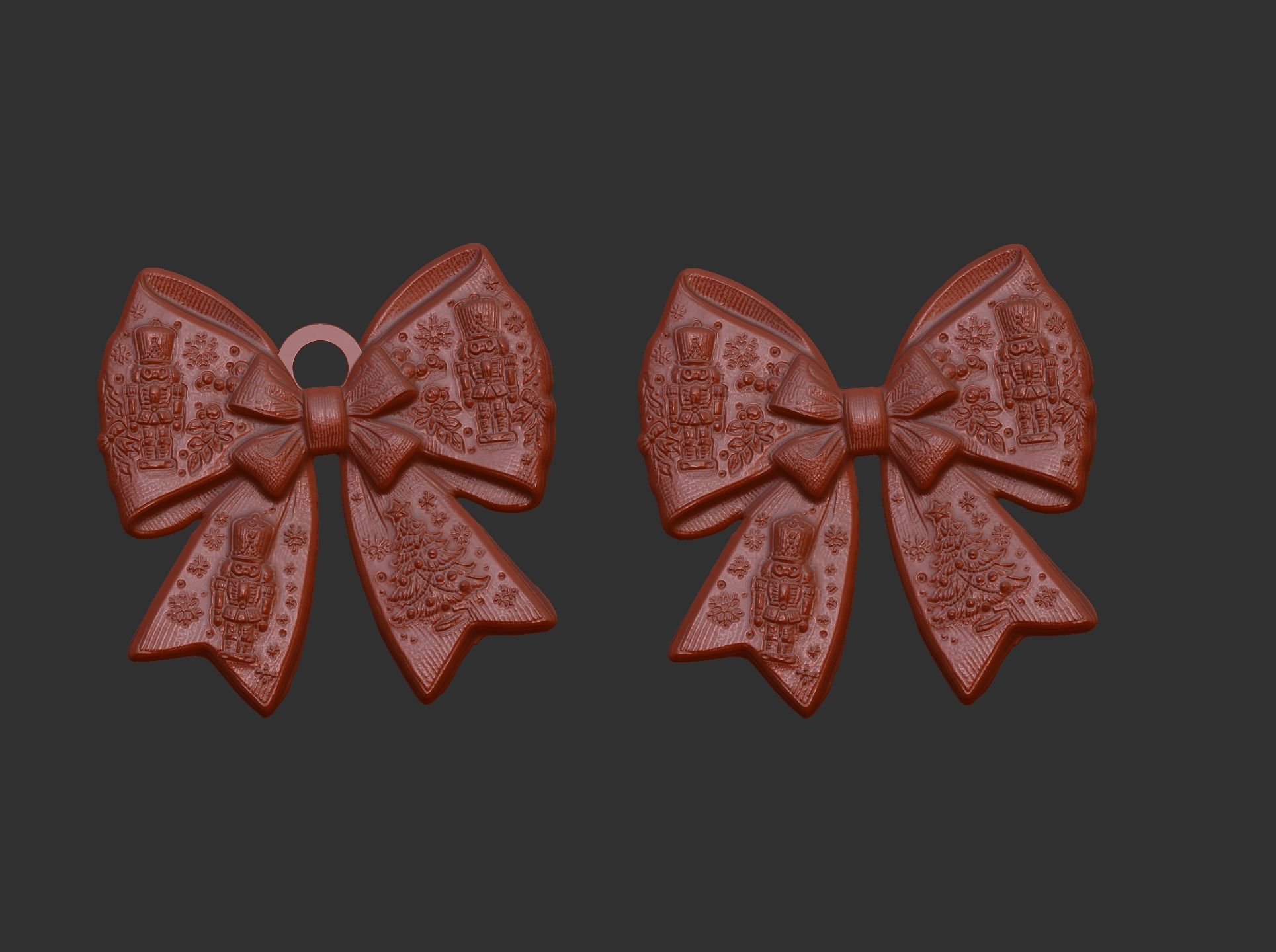 christmas ribbon bow decor  3D print model_9